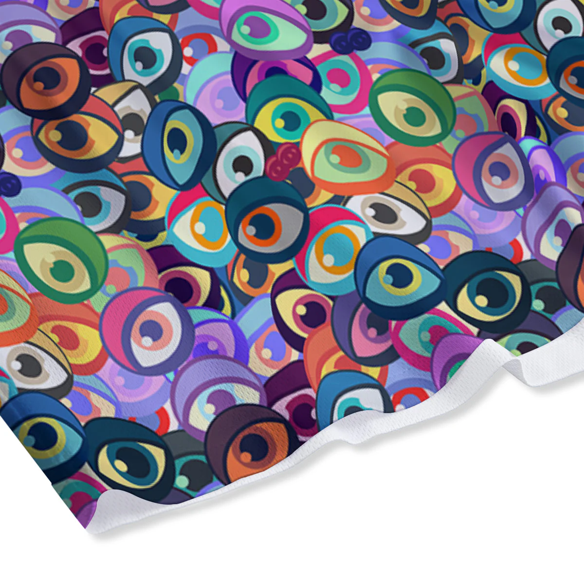 Funny Eyes Colorful Print Pattern Mesh Shorts - Image 4
