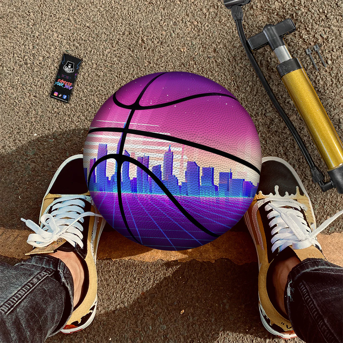 Futuristic City Print Basketball - Image 2