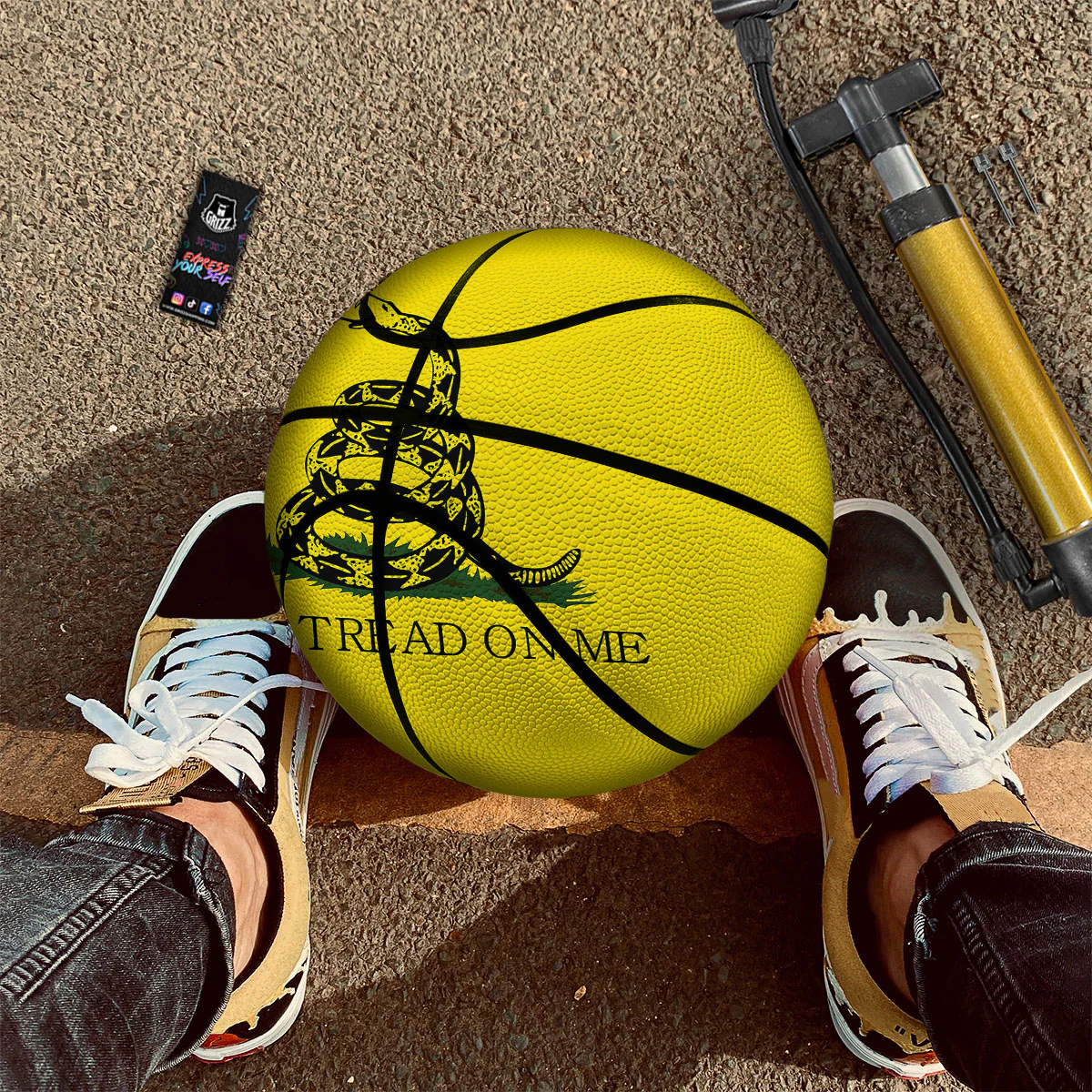 Gadsden Flag Don't Tread On Me Print Basketball - Image 2