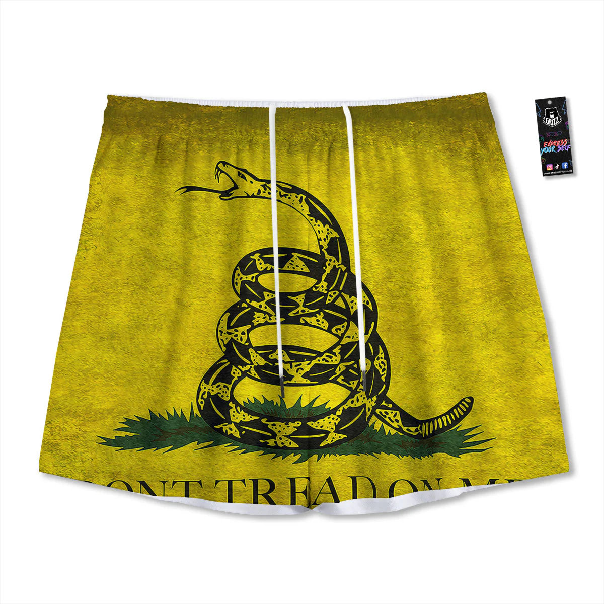Gadsden Flag Grunge Print Mesh Shorts