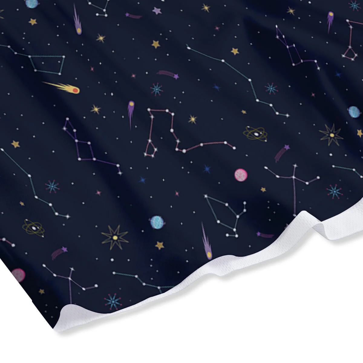 Galaxy Constellation Print Pattern Mesh Shorts - Image 4