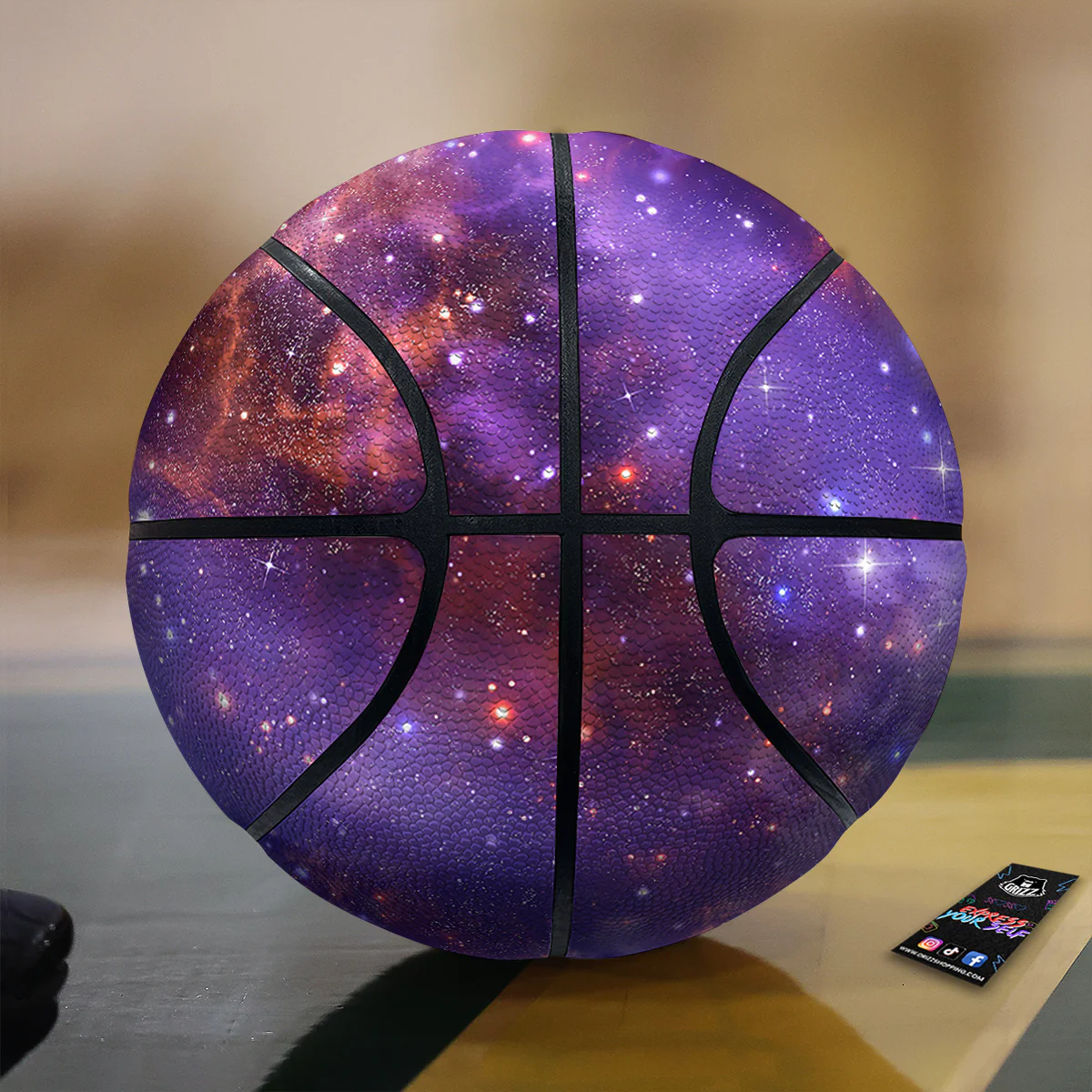 Galaxy Outer Space Dark Purple Print Basketball