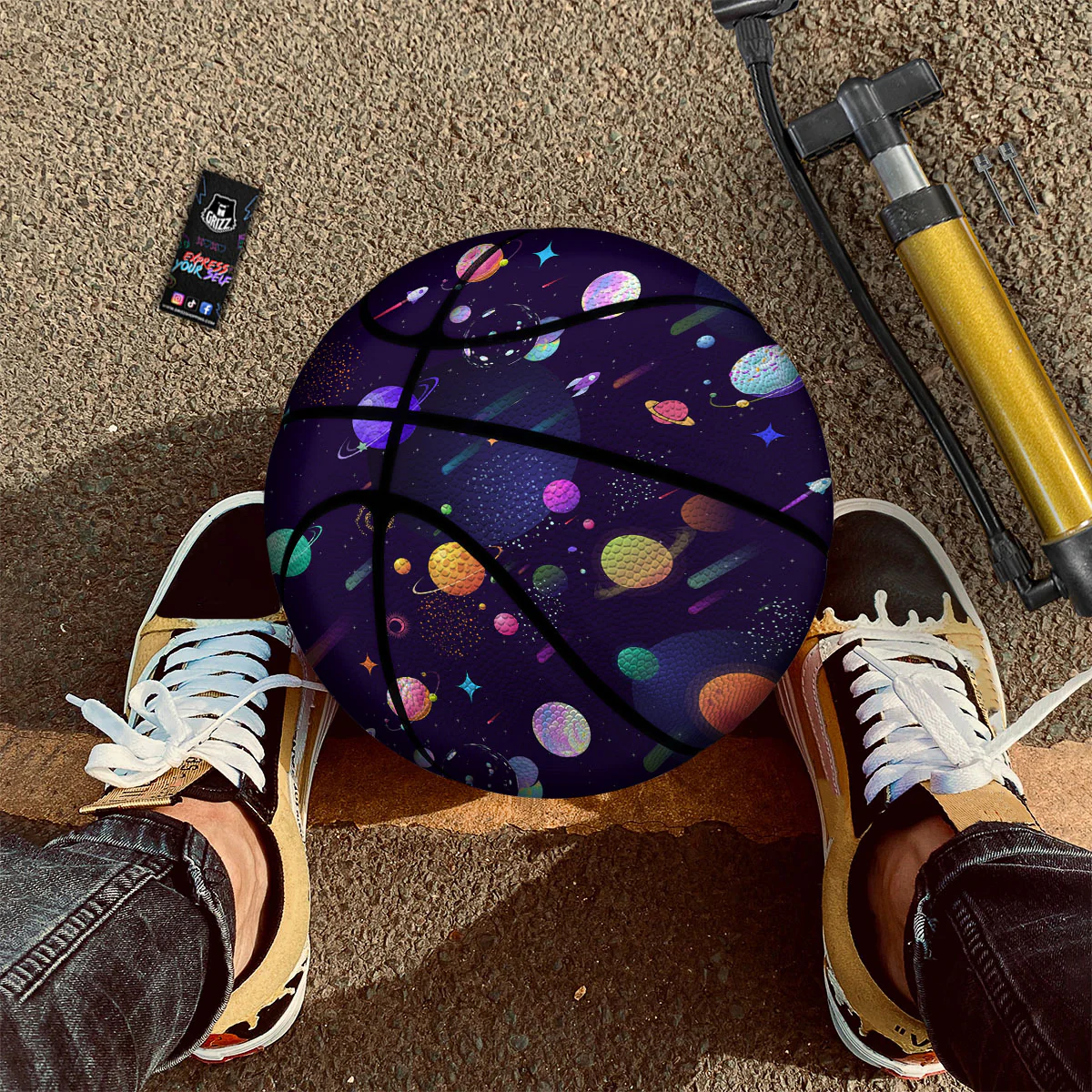 Galaxy Space Abstract Cartoon Print Basketball - Image 2