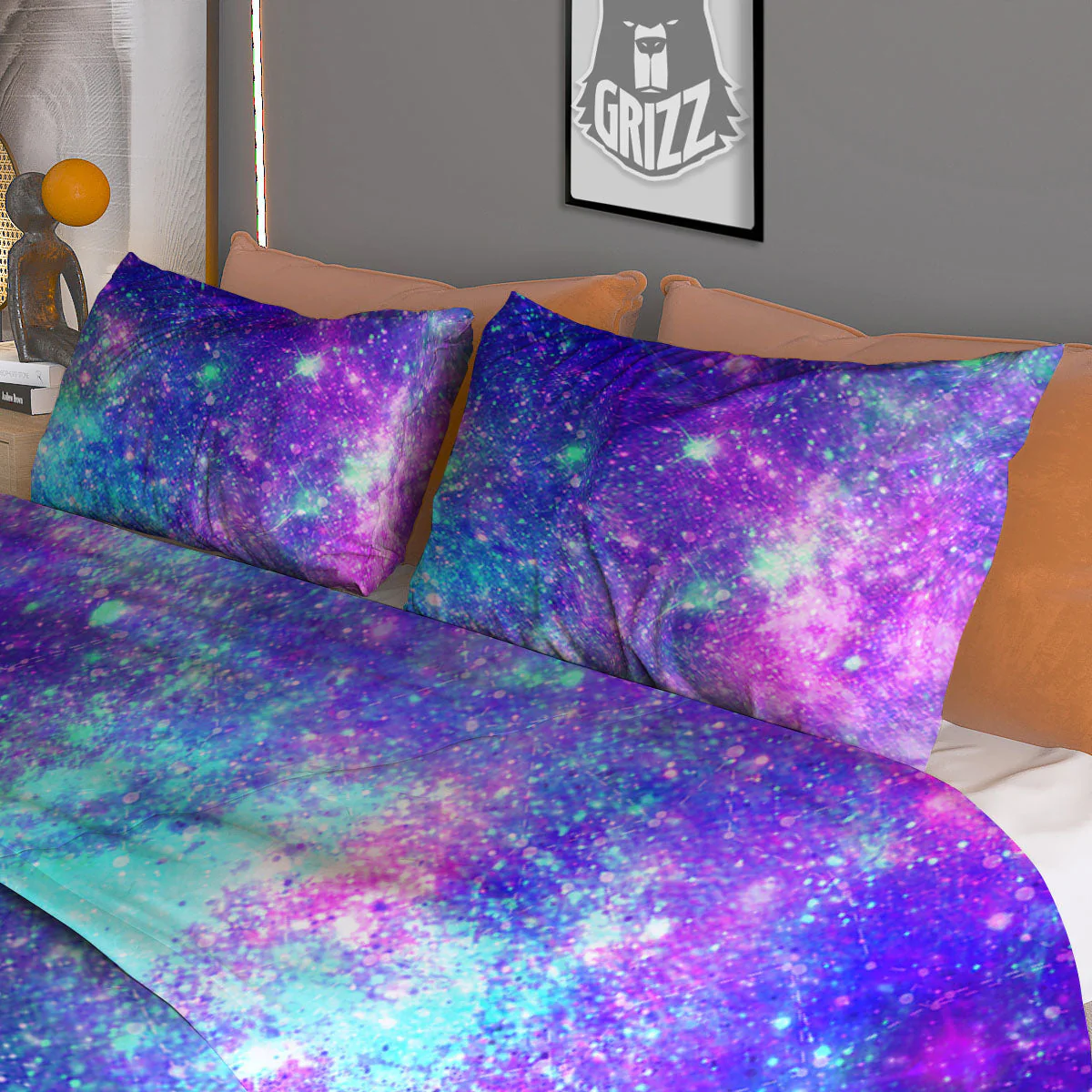 Galaxy Space Abstract Colorful Print Duvet Cover Bedding Set - Image 3