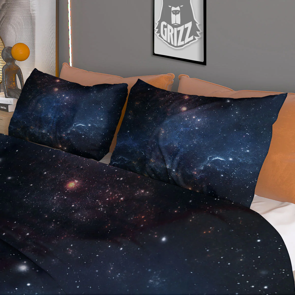 Galaxy Space Abstract Dark Print Duvet Cover Bedding Set - Image 3