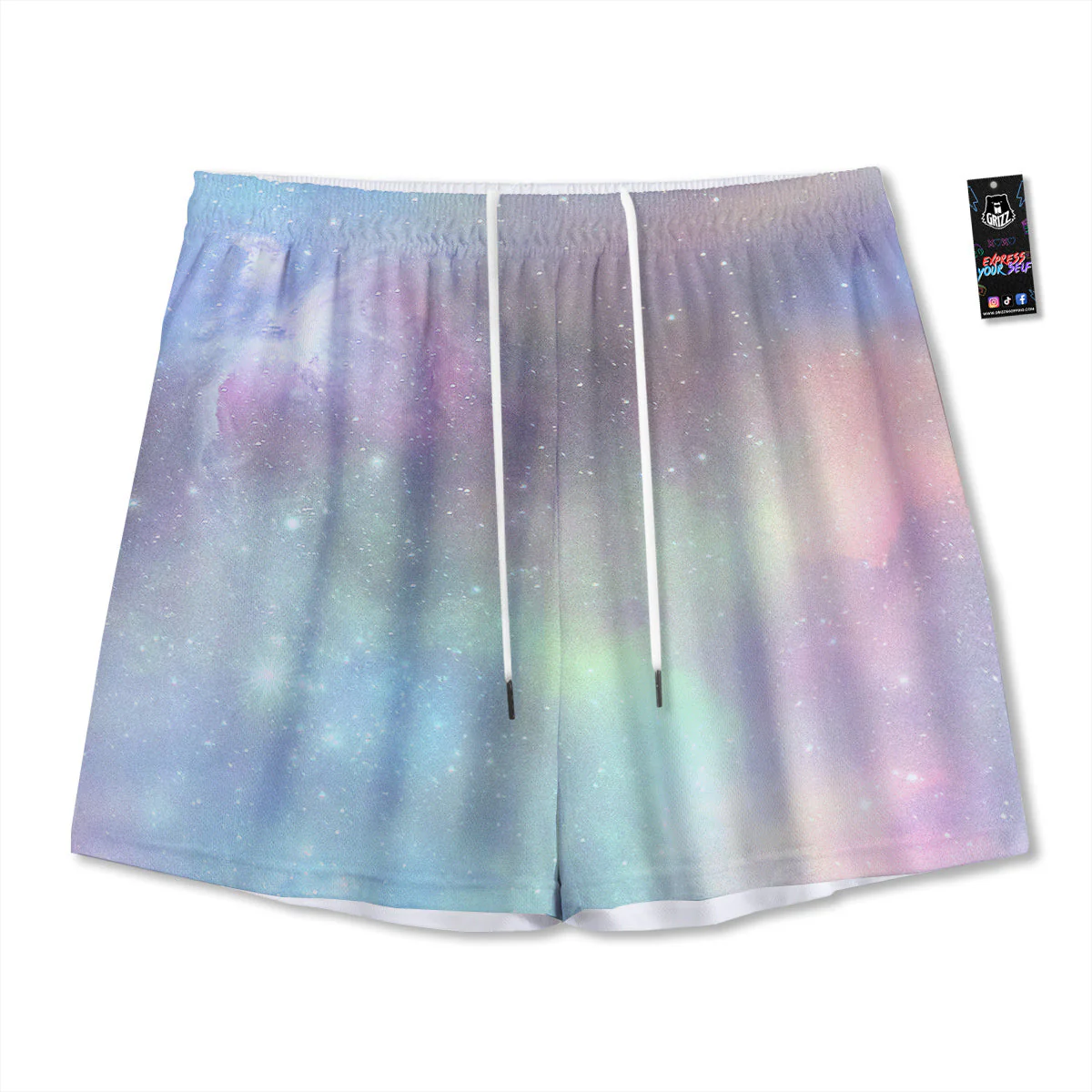 Galaxy Space Colorful Nebula Print Mesh Shorts