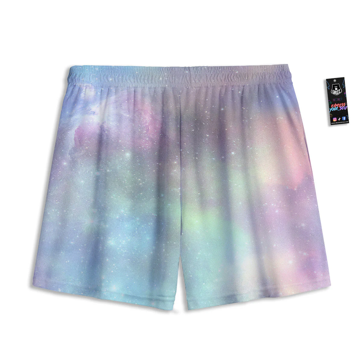 Galaxy Space Colorful Nebula Print Mesh Shorts - Image 2