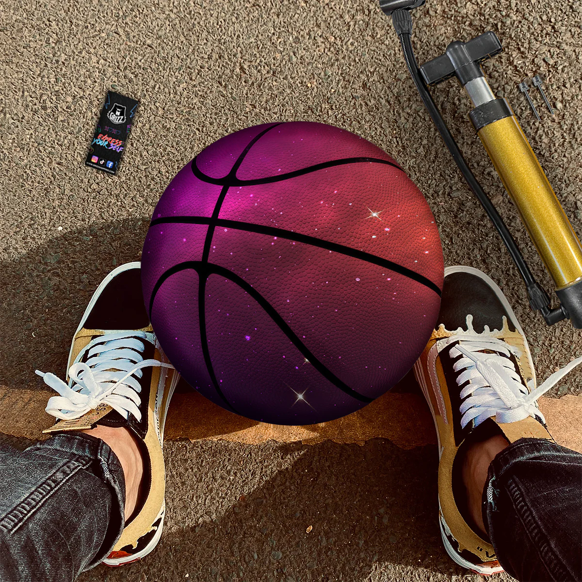 Galaxy Space Colorful Stardust Print Basketball - Image 2