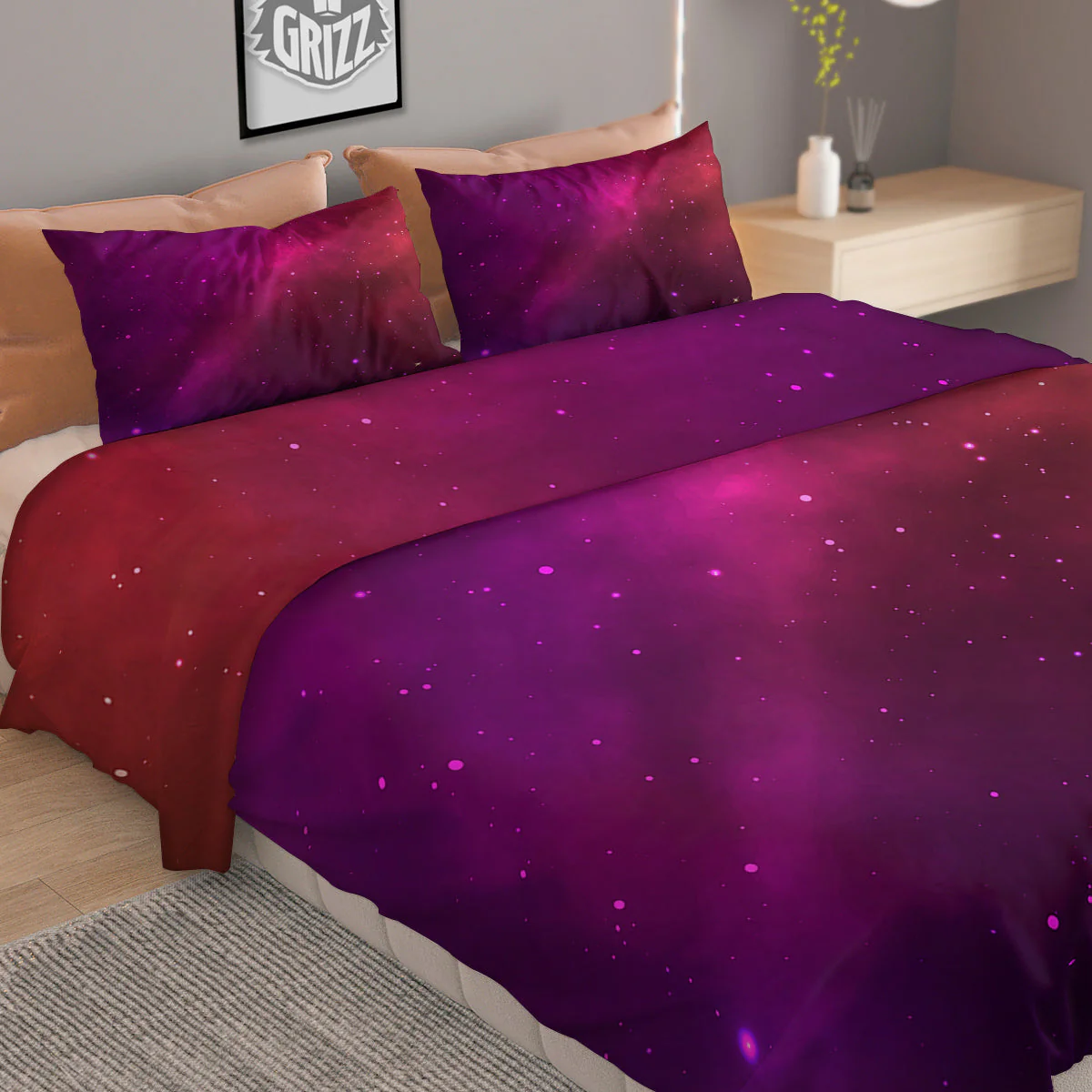 Galaxy Space Colorful Stardust Print Duvet Cover Bedding Set - Image 2