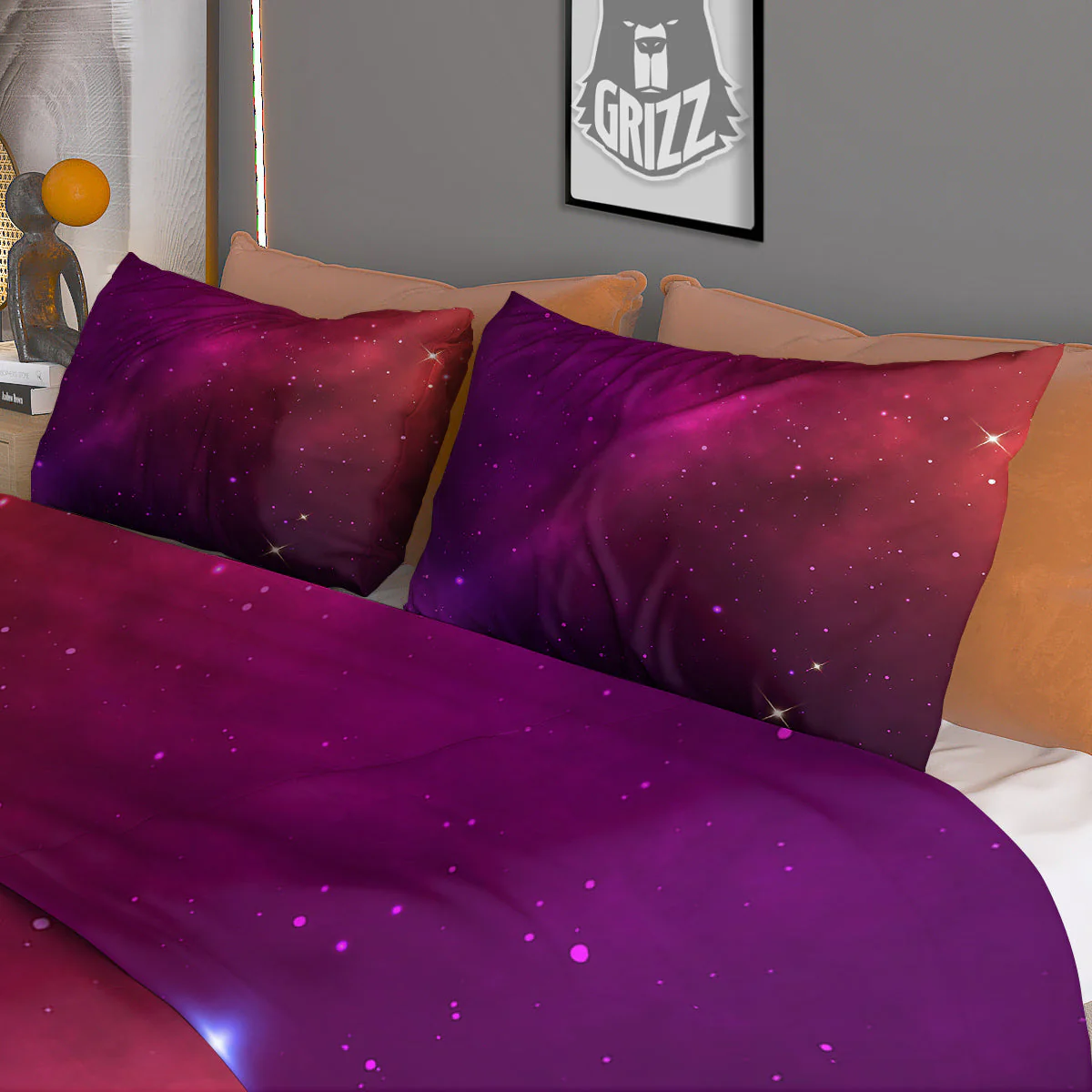 Galaxy Space Colorful Stardust Print Duvet Cover Bedding Set - Image 3
