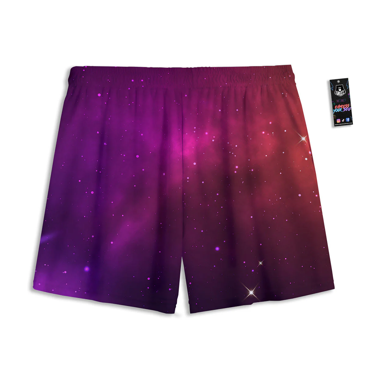 Galaxy Space Colorful Stardust Print Mesh Shorts - Image 2