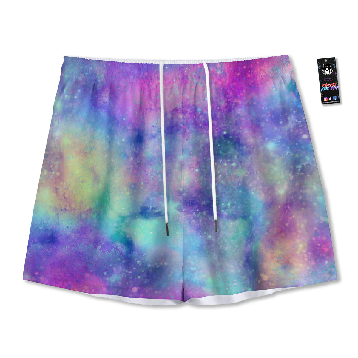 Galaxy Space Colorful Universe Print Mesh Shorts