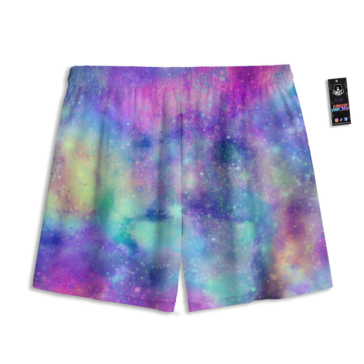 Galaxy Space Colorful Universe Print Mesh Shorts - Image 2
