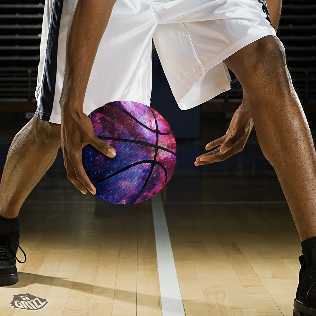 Galaxy Space Dark Purple Cosmos Print Basketball - Image 3