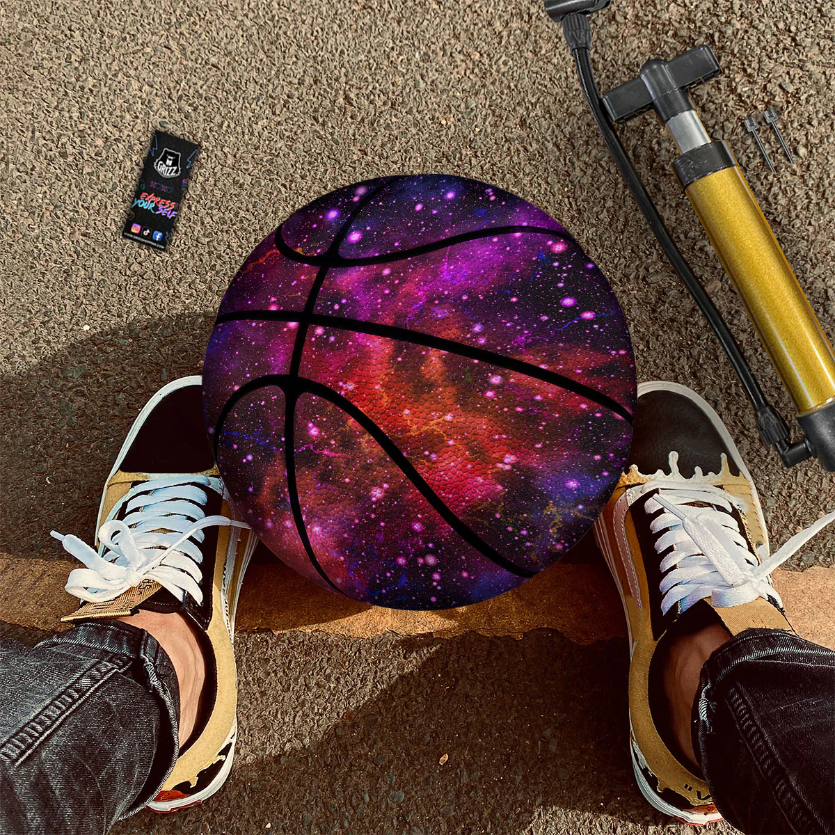 Galaxy Space Purple Dark Print Basketball - Image 2