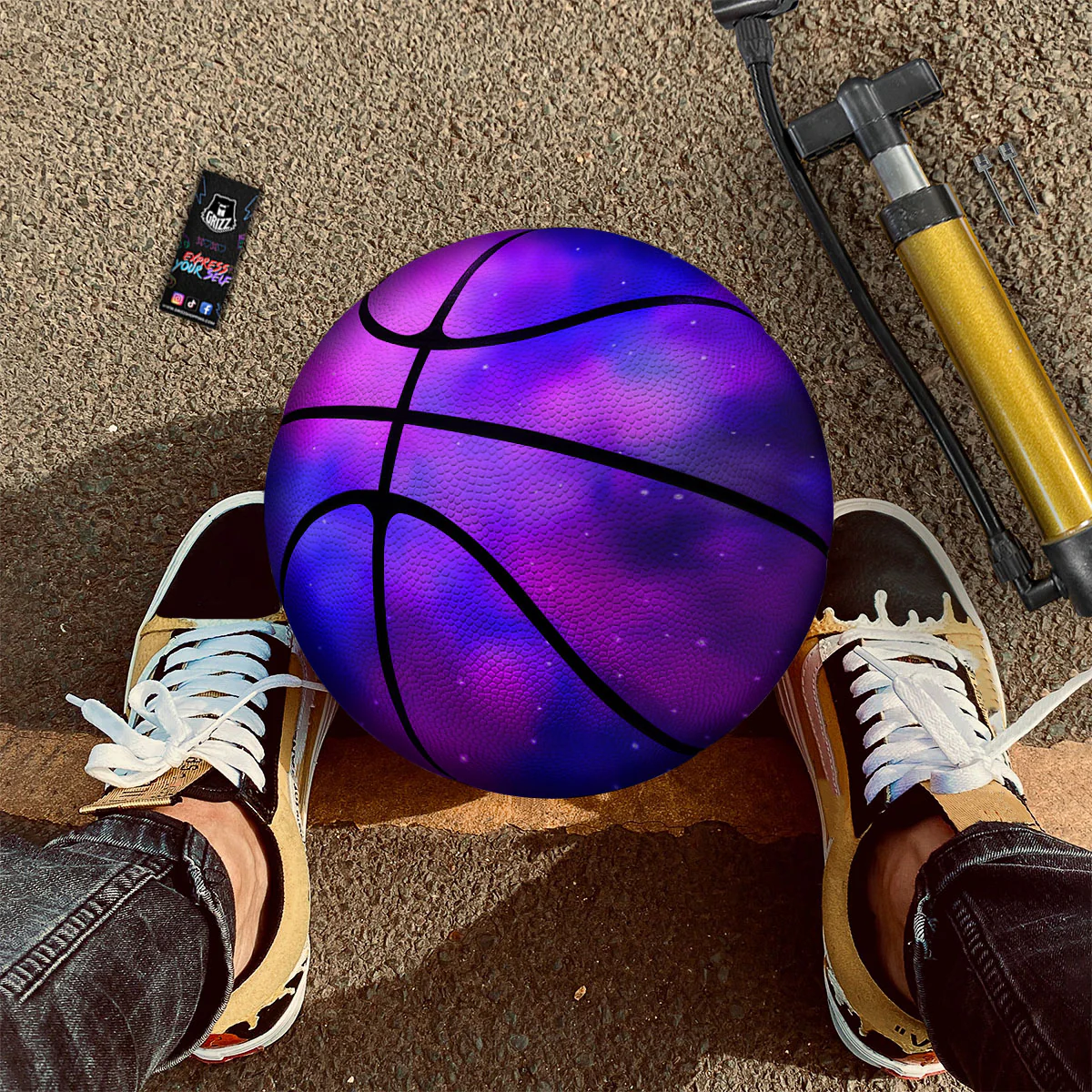 Galaxy Space Purple Nebula Cloud Print Basketball - Image 2