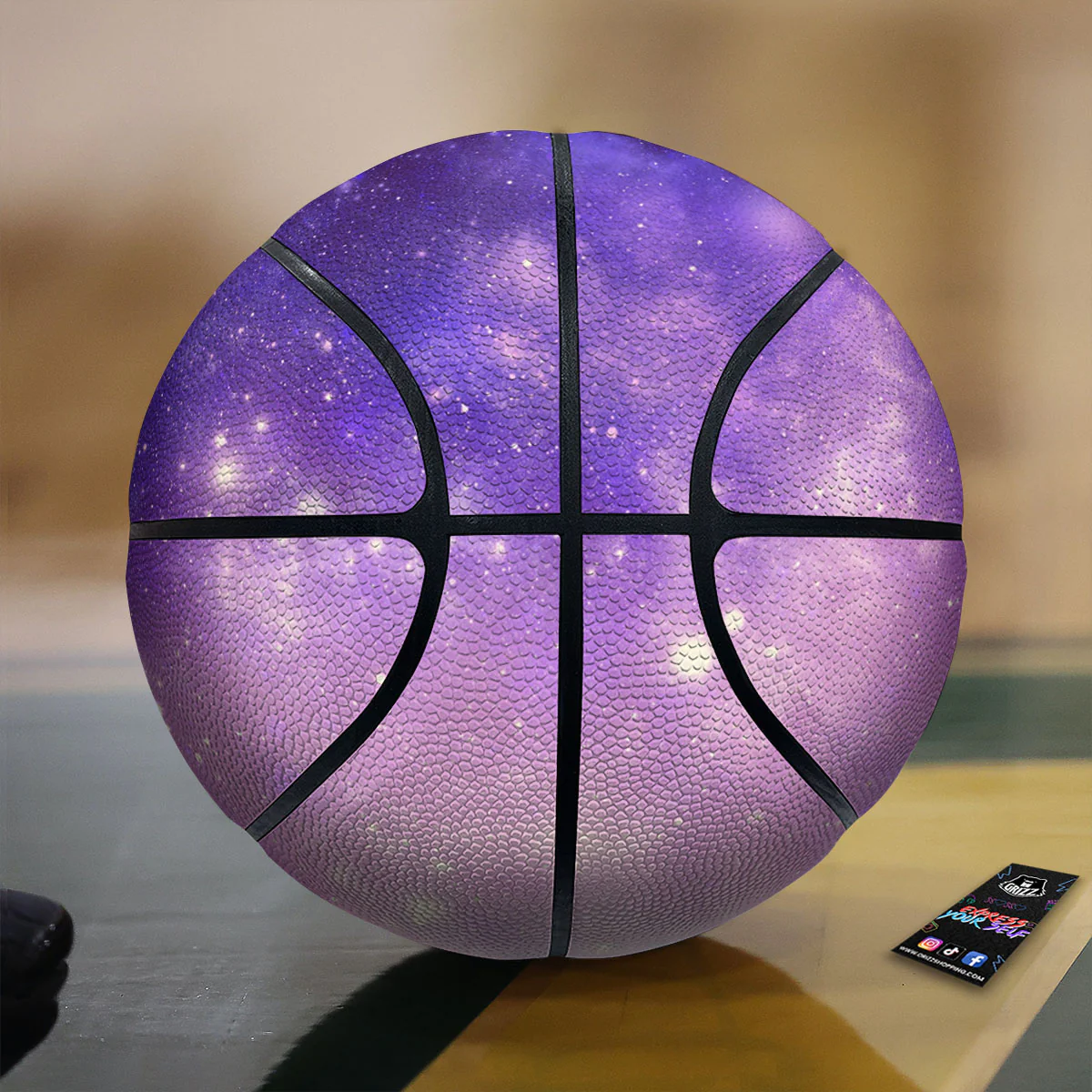 Galaxy Space Purple Stardust Cloud Print Basketball
