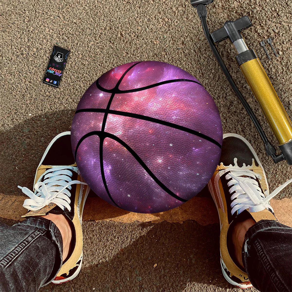 Galaxy Space Purple Starfield Print Basketball - Image 2