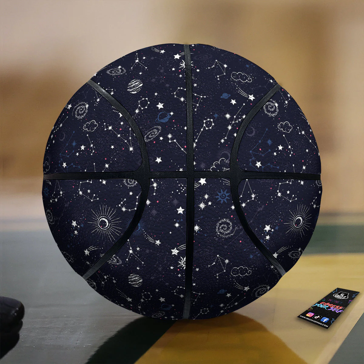 Galaxy Space Zodiac Star Signs Print Basketball