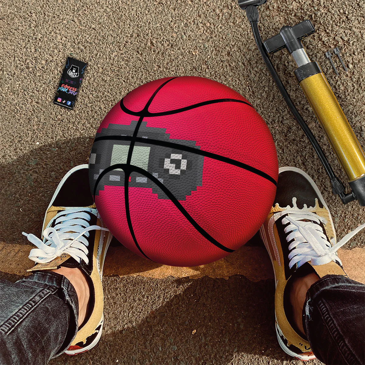 Game Items 8-Bit Pixel Print Basketball - Image 2