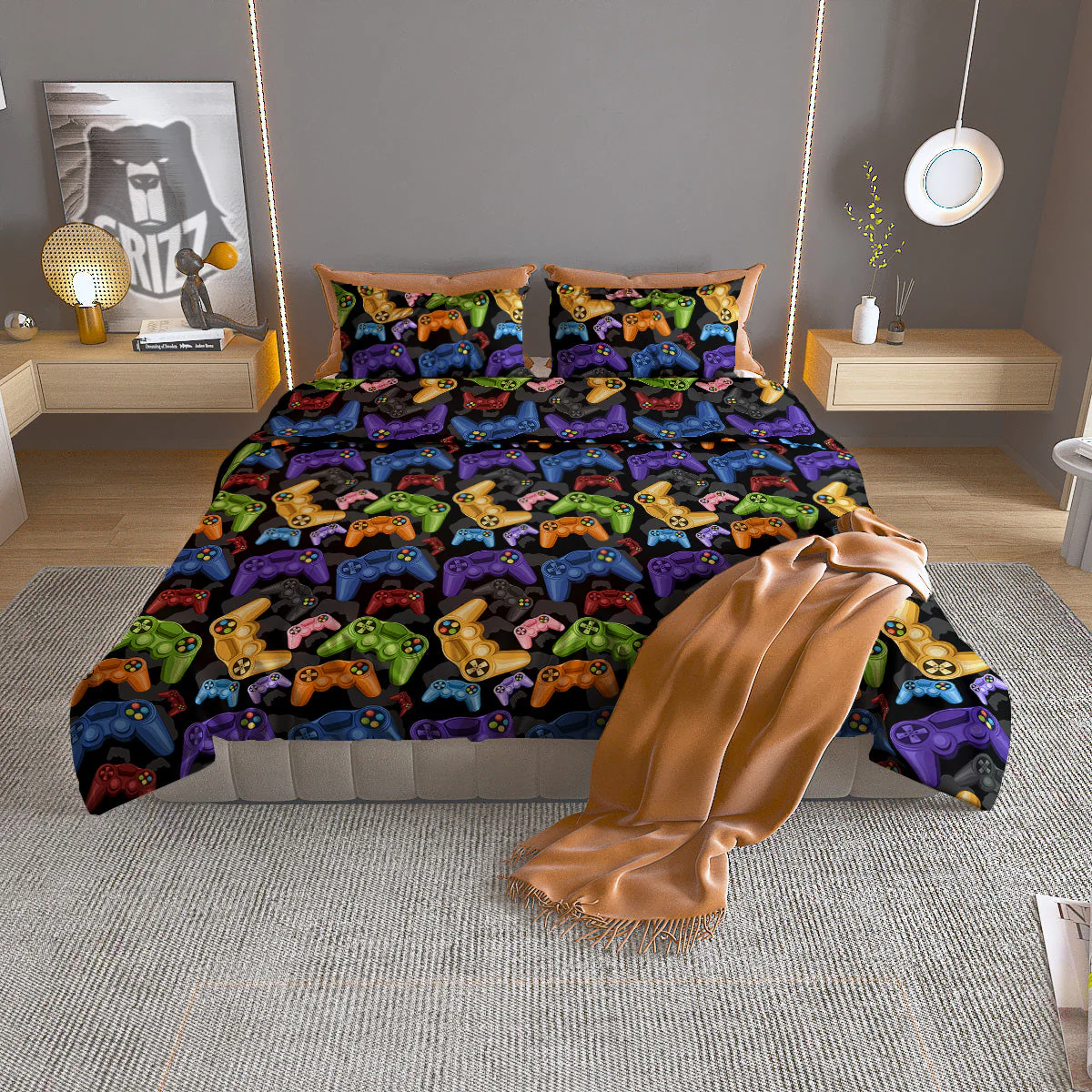 Game Pads Colorful Print Pattern Duvet Cover Bedding Set