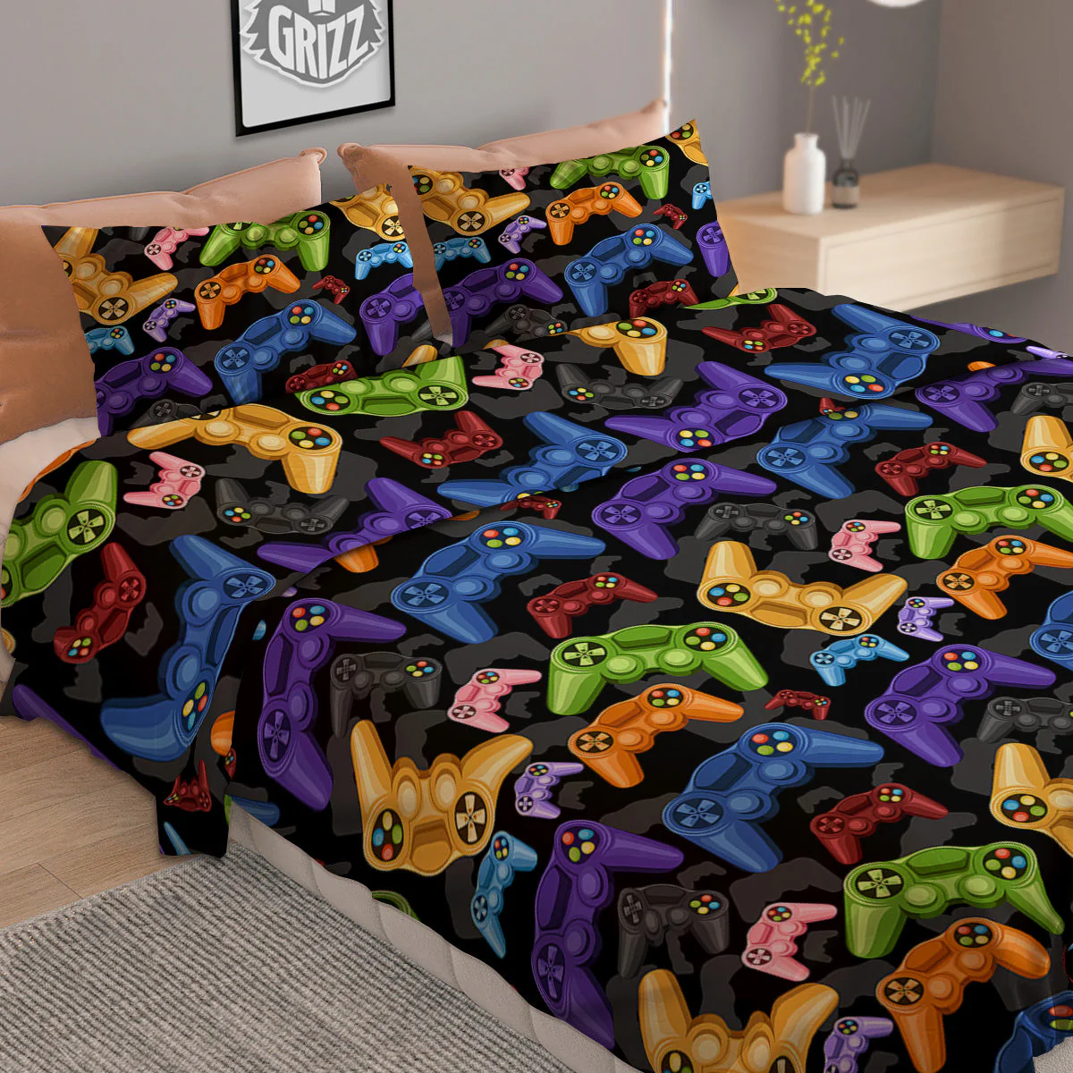 Game Pads Colorful Print Pattern Duvet Cover Bedding Set - Image 2