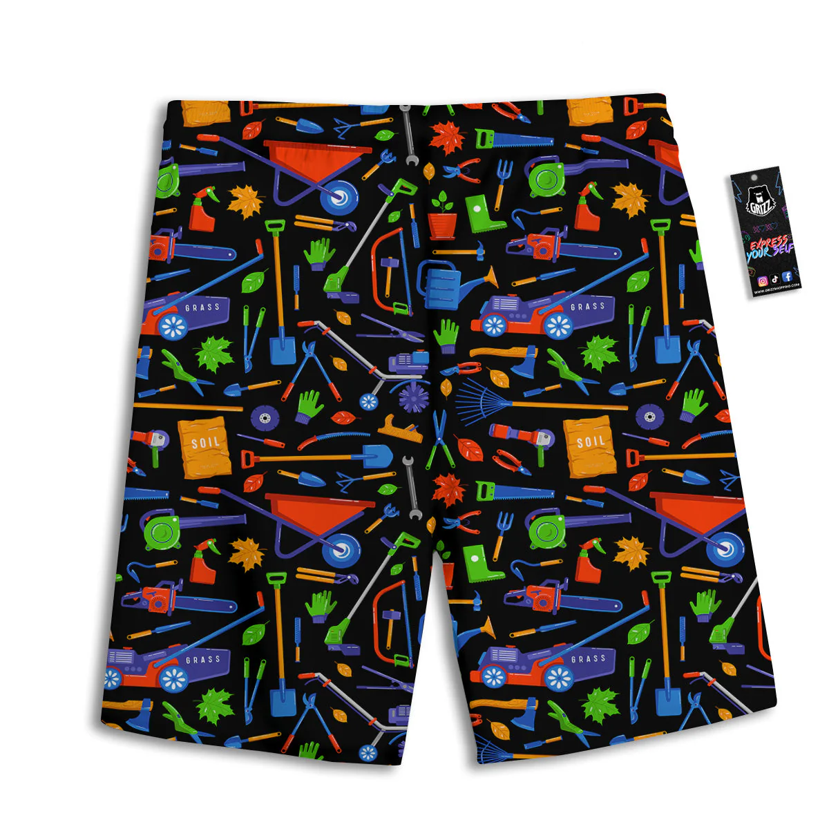 Garden Tools Print Pattern Men's Athletic Shorts - Image 2