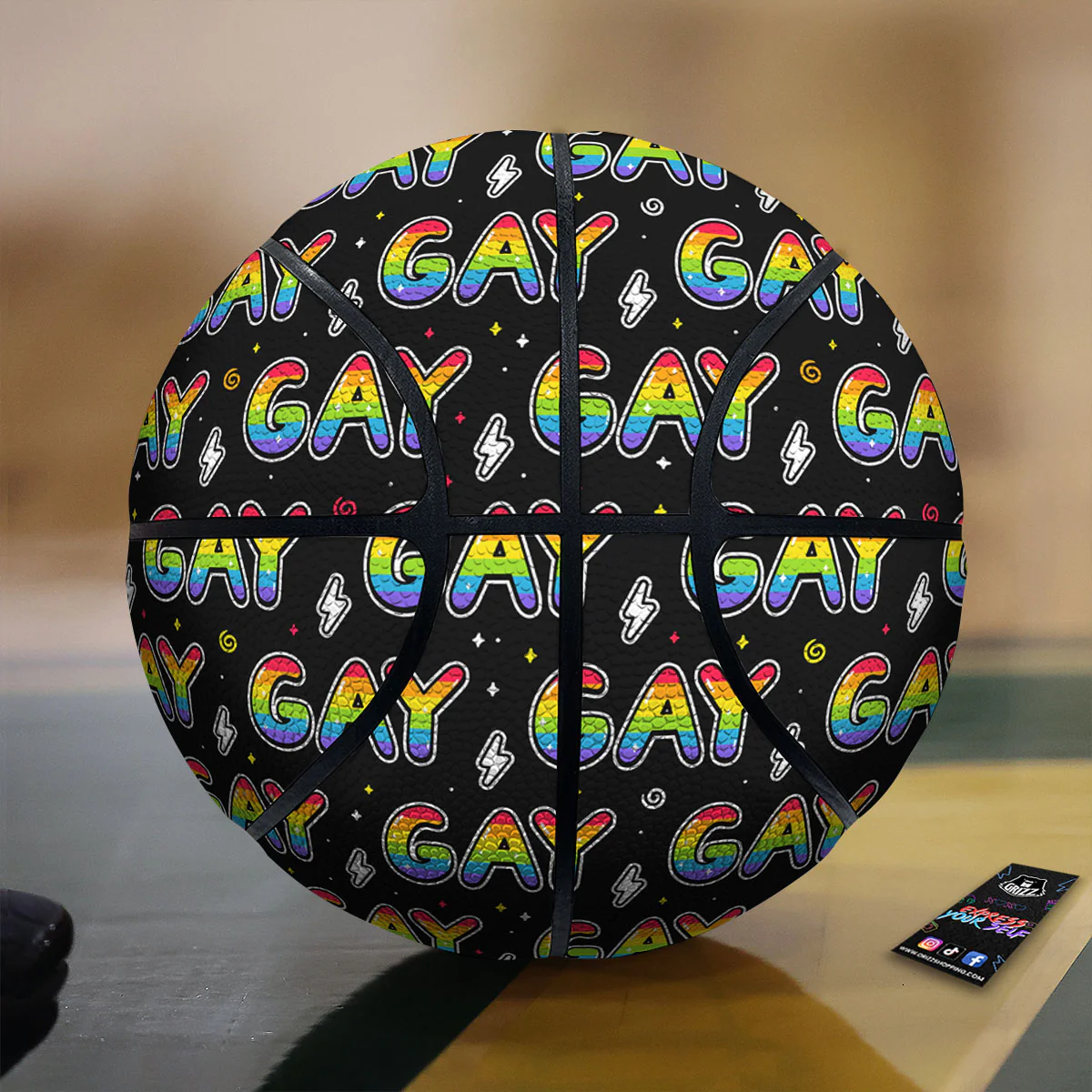 Gay Pride Rainbow Print Pattern Basketball