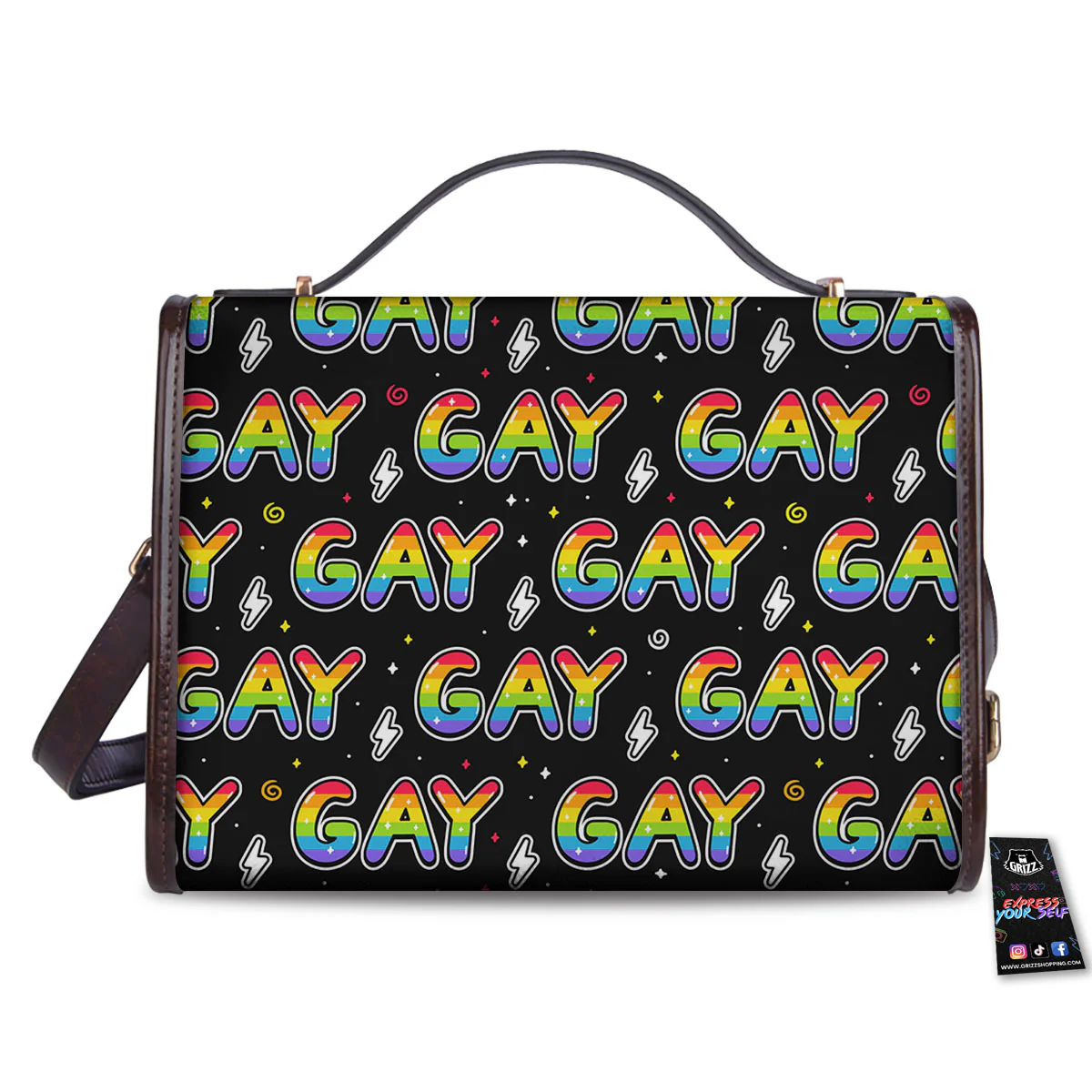 Gay Pride Rainbow Print Pattern Women's Satchel Bag - Image 2