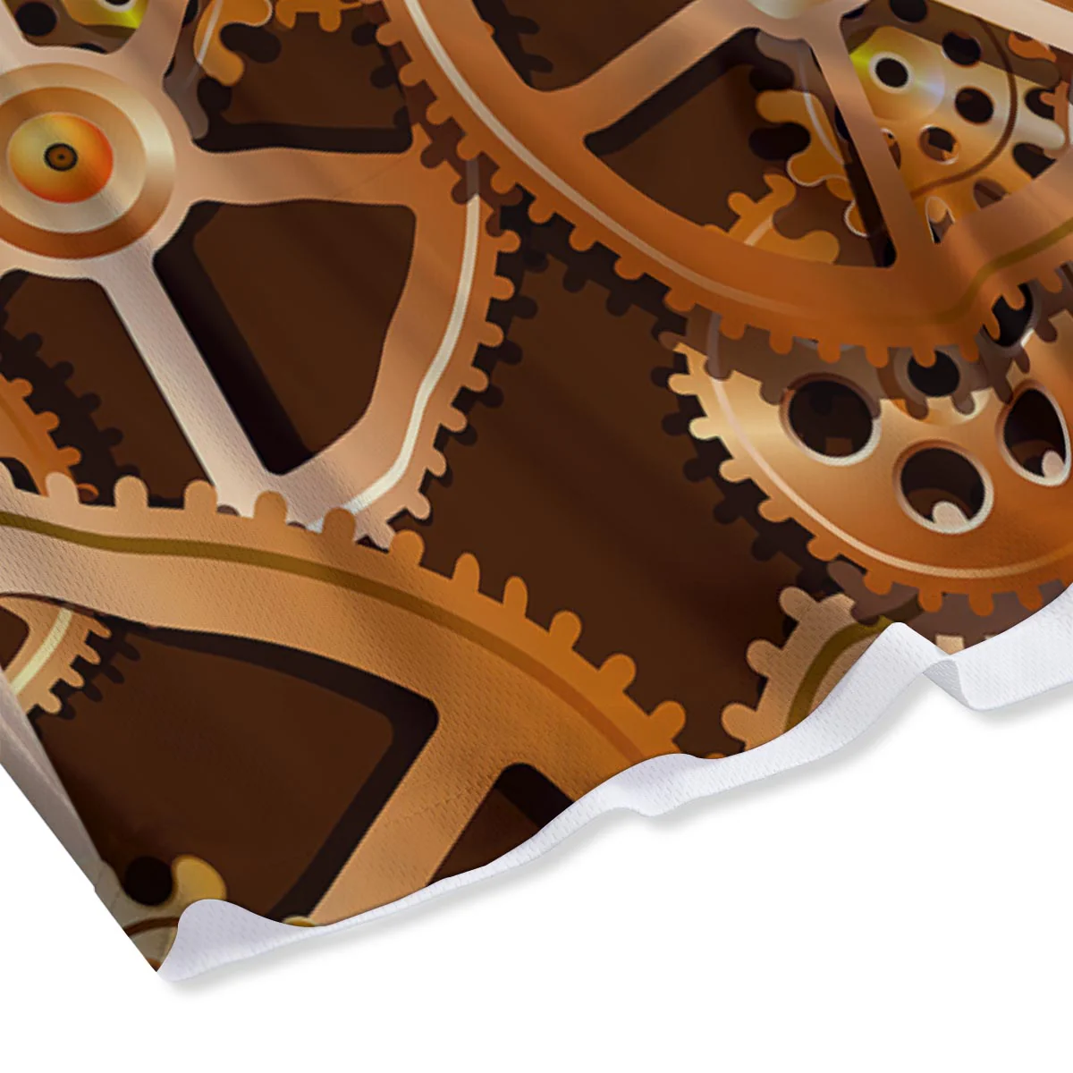 Gears And Steampunk Cogs Print Mesh Shorts - Image 4