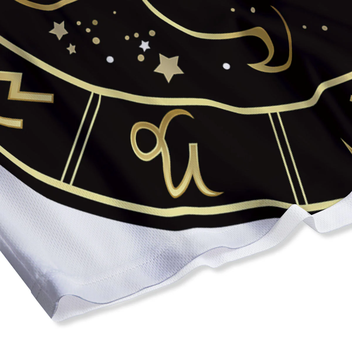 Gemini Sign Black And Gold Print Mesh Shorts - Image 4