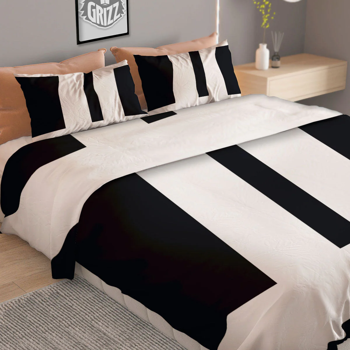 Gemini Sign White And Black Print Duvet Cover Bedding Set - Image 2