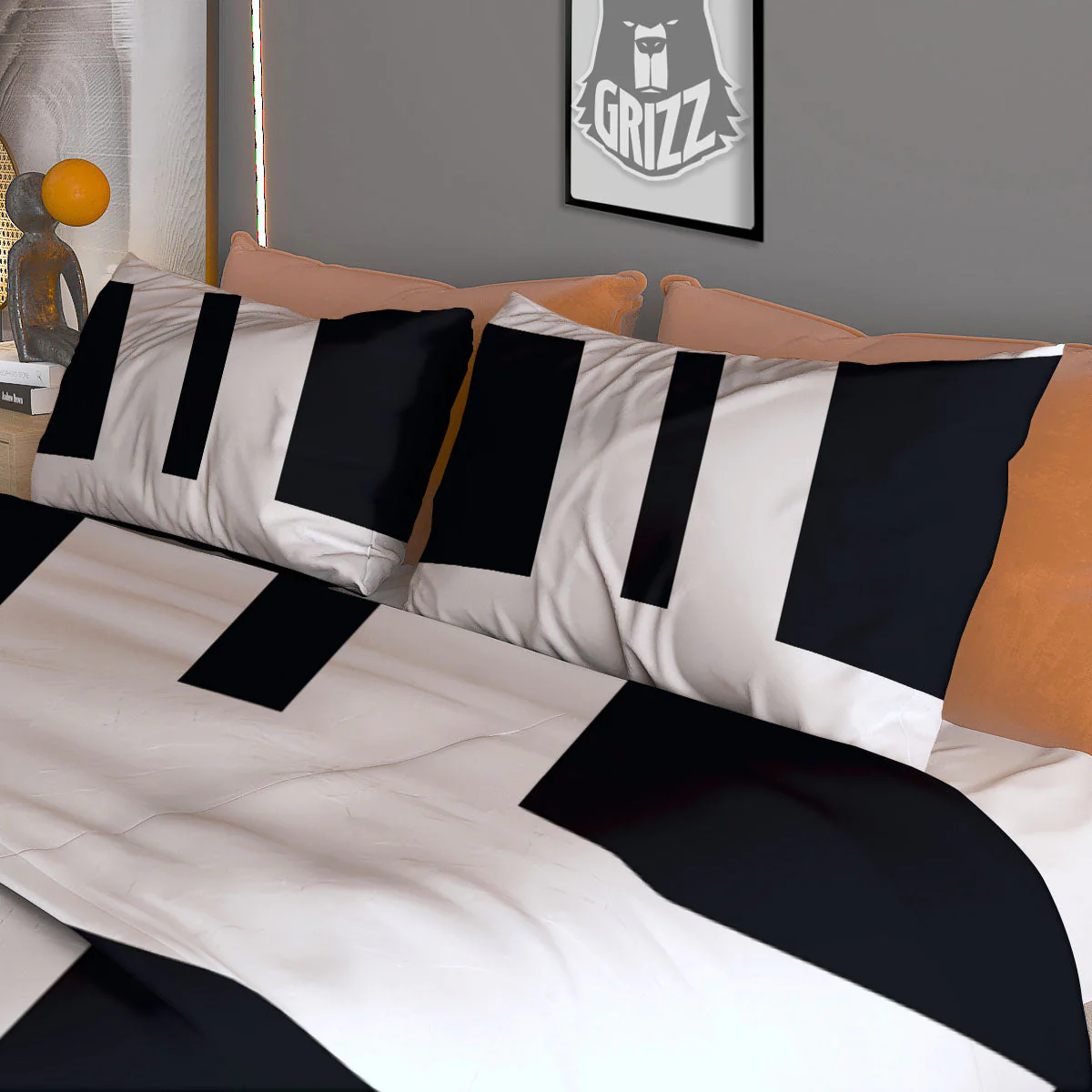 Gemini Sign White And Black Print Duvet Cover Bedding Set - Image 3
