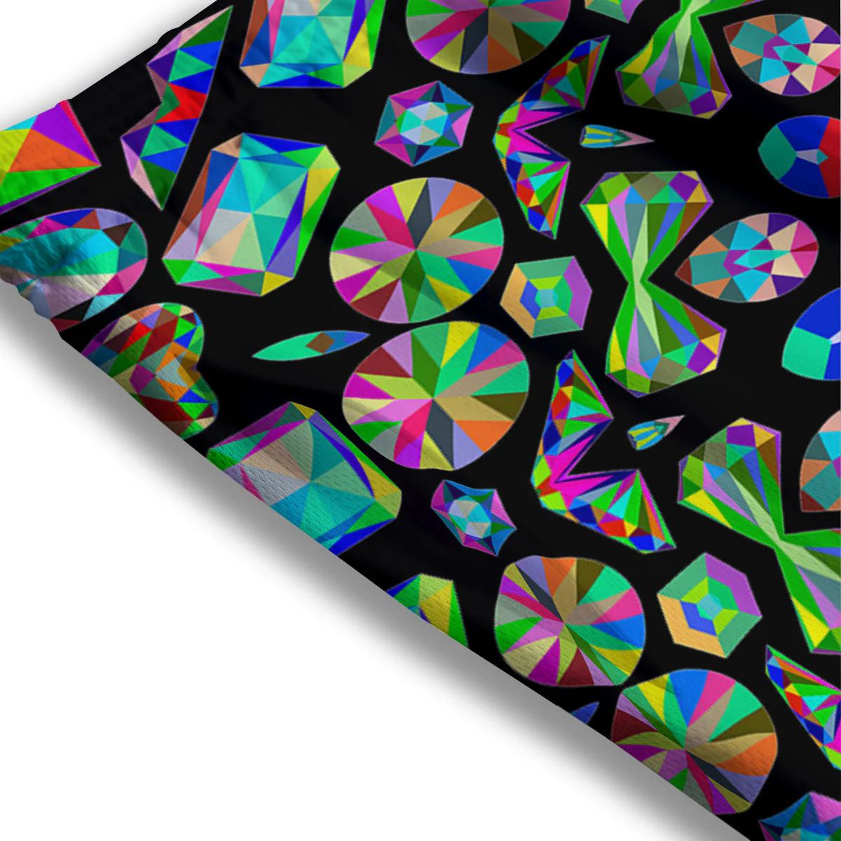 Gems Kaleidoscope Colorful Print Mesh Shorts - Image 3