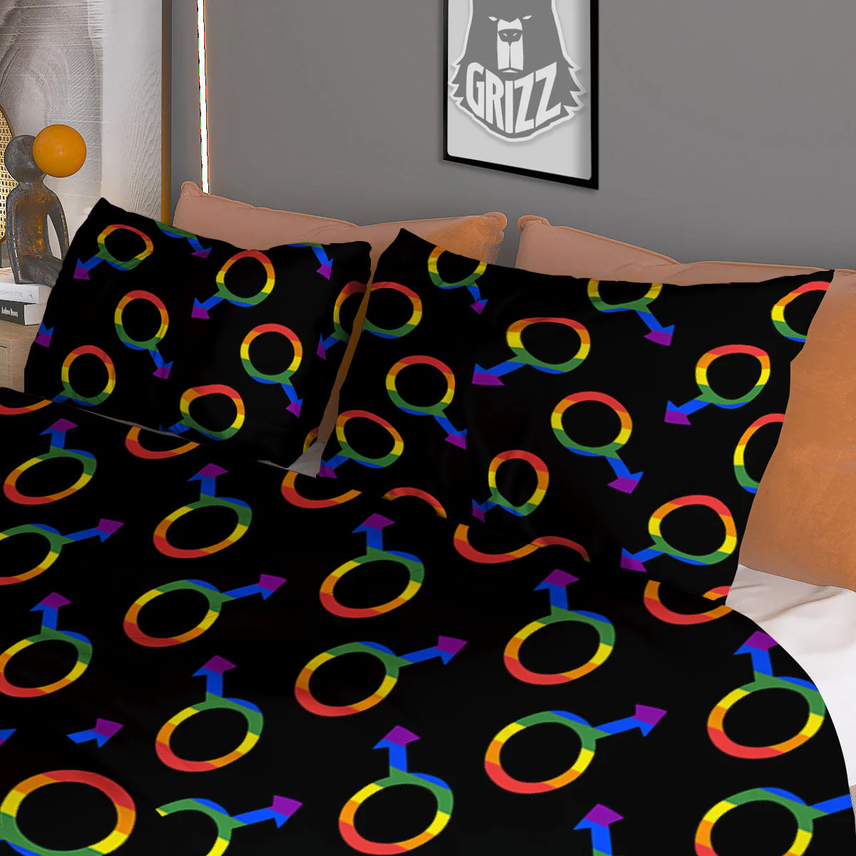 Gender Symbol Gay Pride Print Pattern Duvet Cover Bedding Set - Image 3
