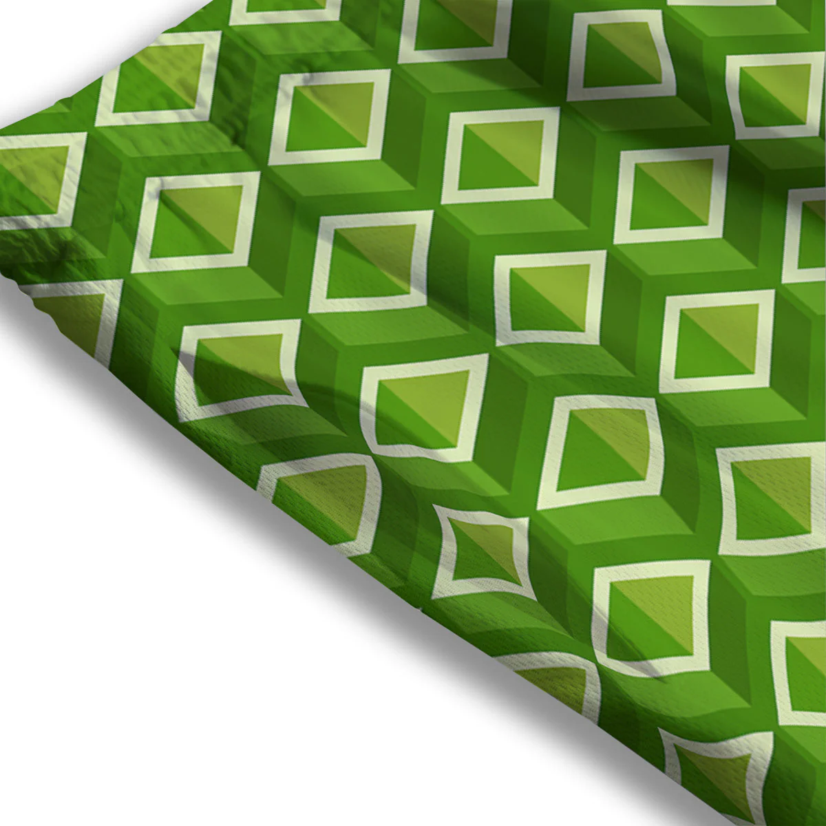 Geometric 3D Bamboo Print Pattern Mesh Shorts - Image 3