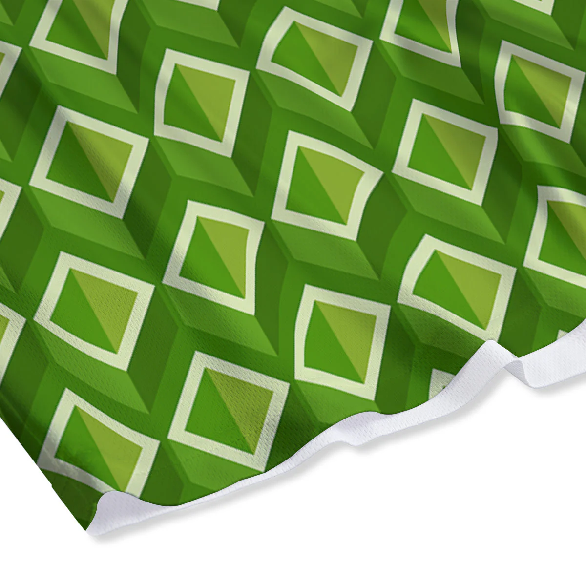 Geometric 3D Bamboo Print Pattern Mesh Shorts - Image 4