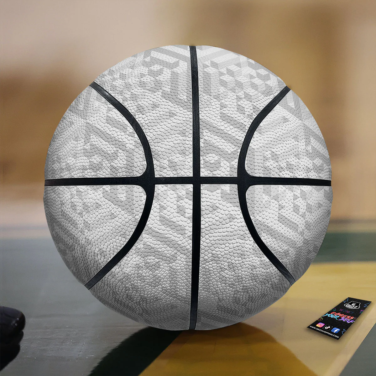 Geometric Grey Polygonal Print Basketball