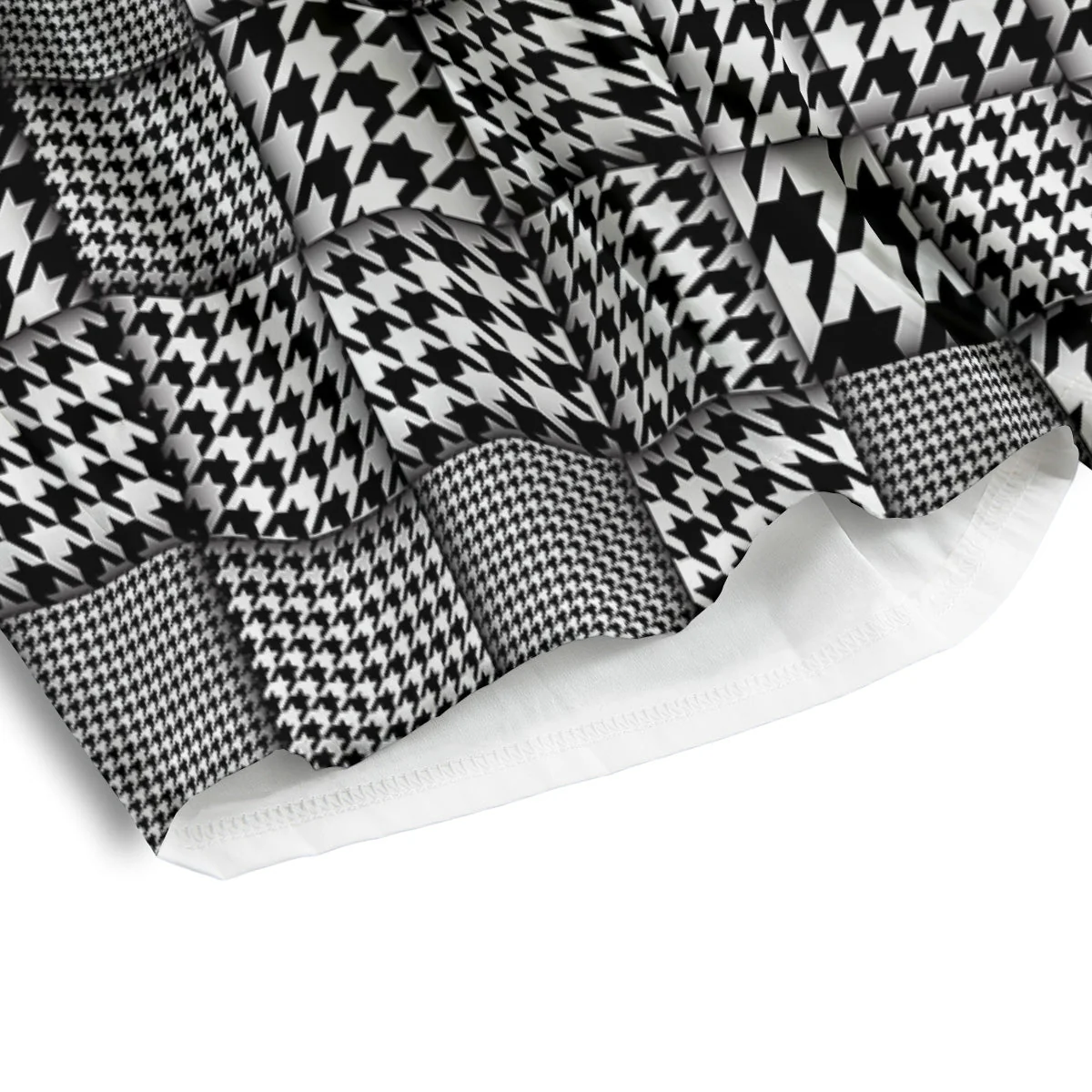 Geometric Patchwork Houndstooth Print Pattern Men's Athletic Shorts - Image 4