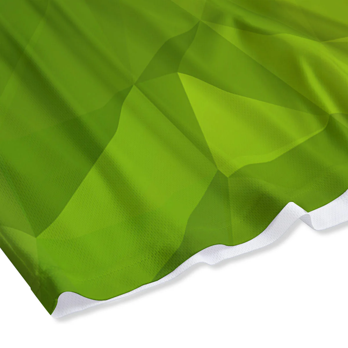 Geometric Polygonal Green Print Mesh Shorts - Image 4