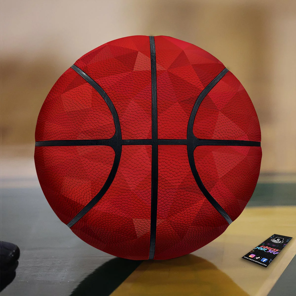 Geometric Red Print Pattern Basketball