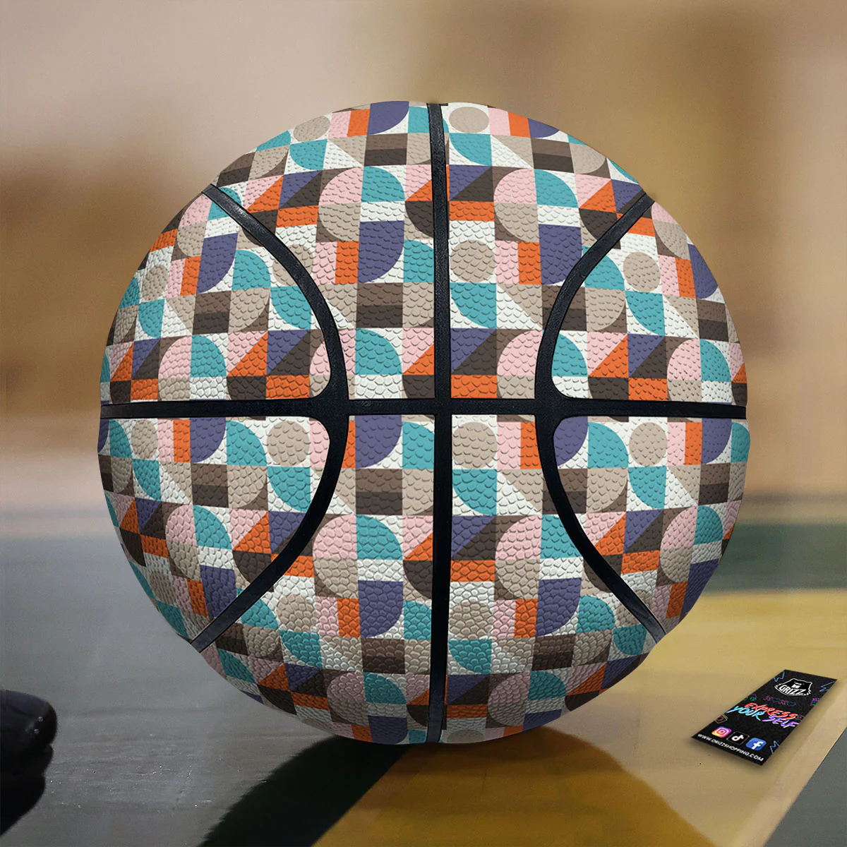Geometric Shape Pastel Print Pattern Basketball