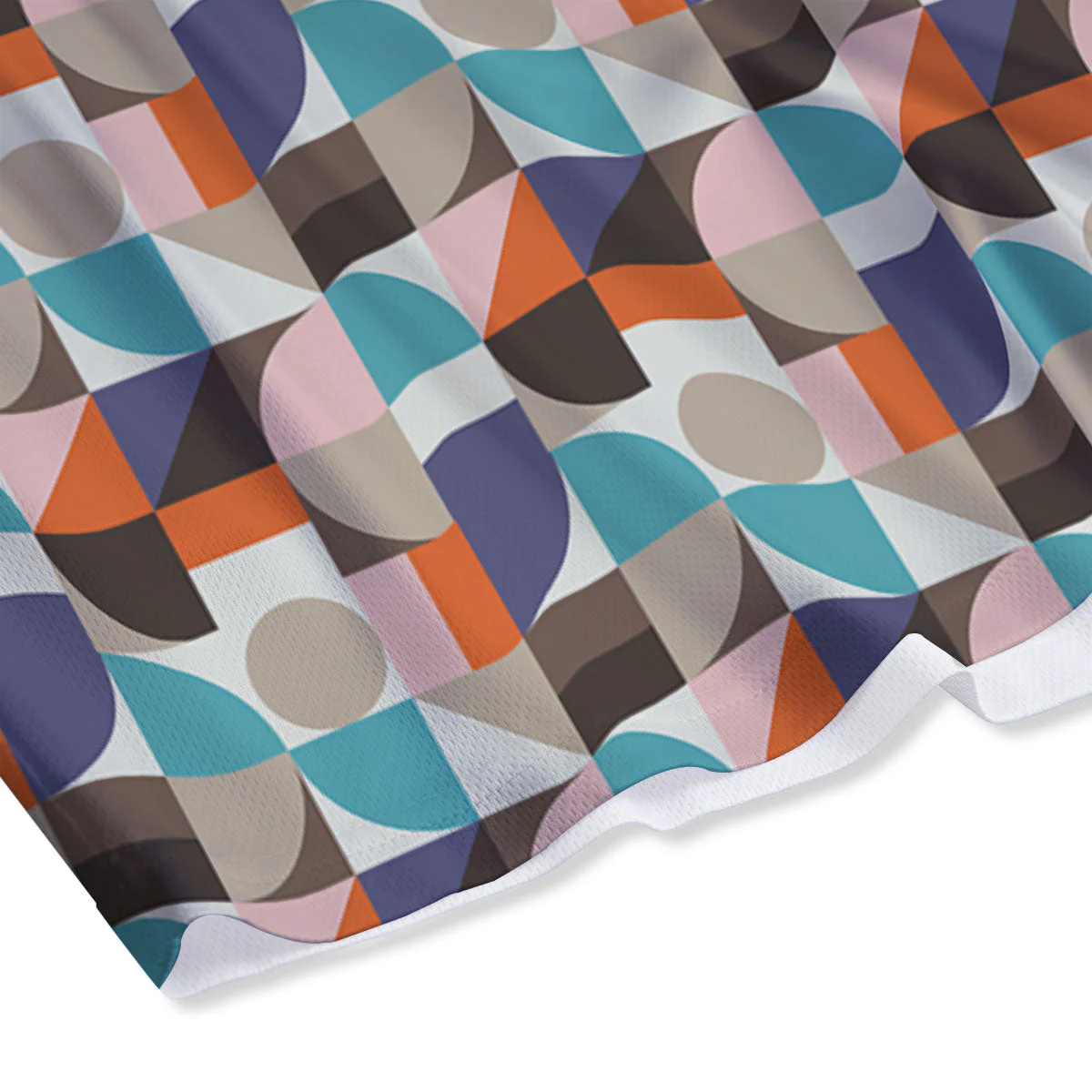 Geometric Shape Pastel Print Pattern Mesh Shorts - Image 4