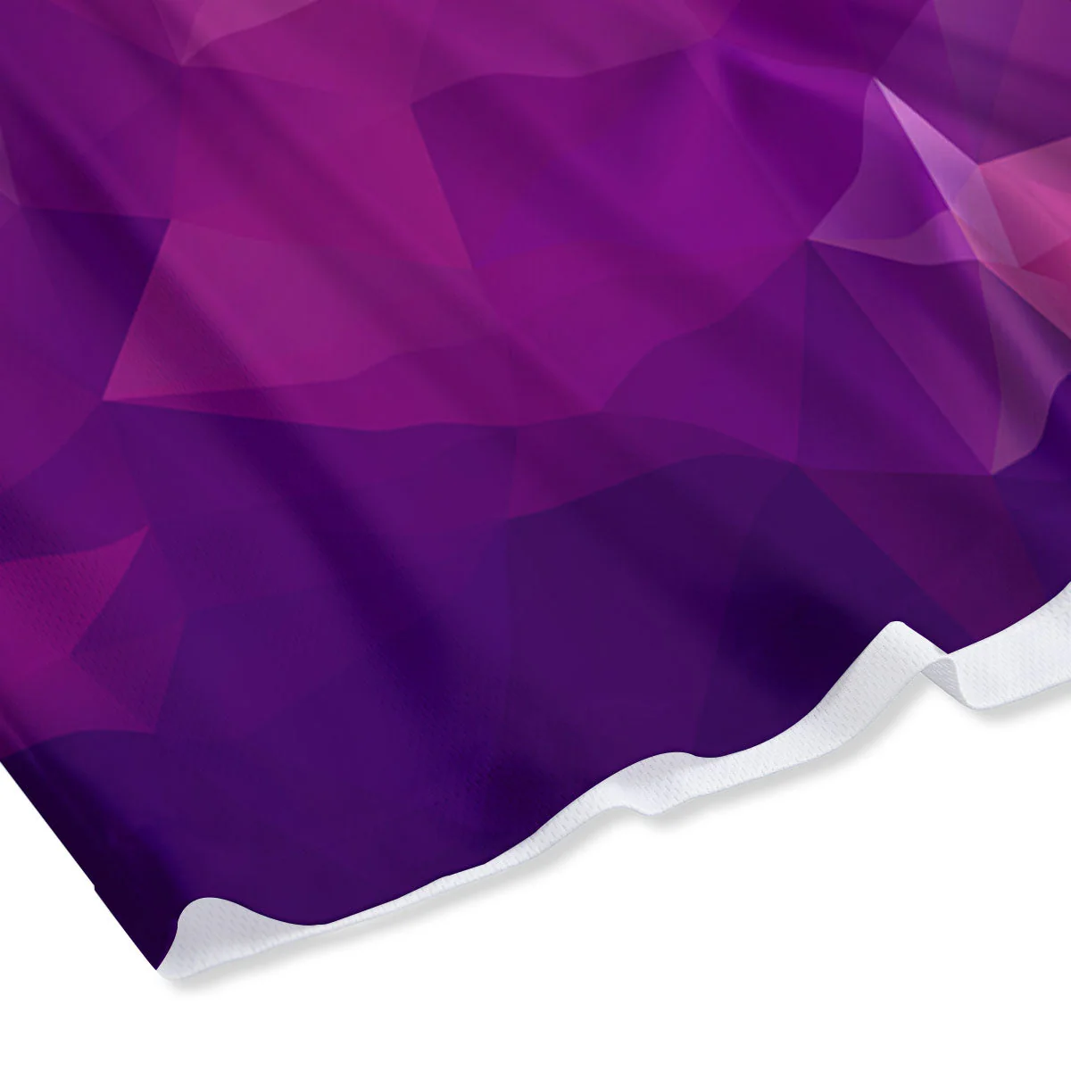 Geometric Violet Polygonal Print Mesh Shorts - Image 4