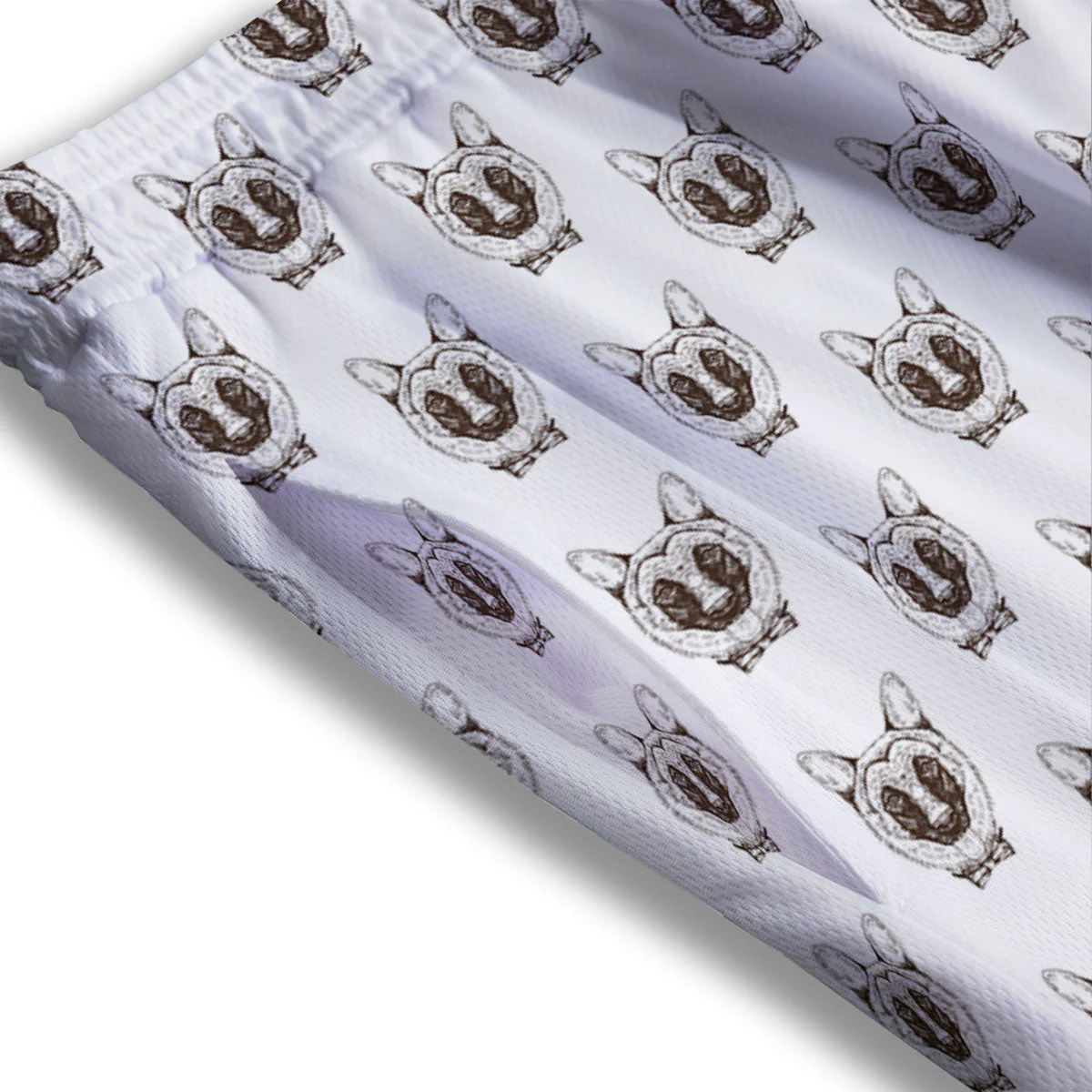 German Shepherd Drawing Print Pattern Mesh Shorts - Image 3