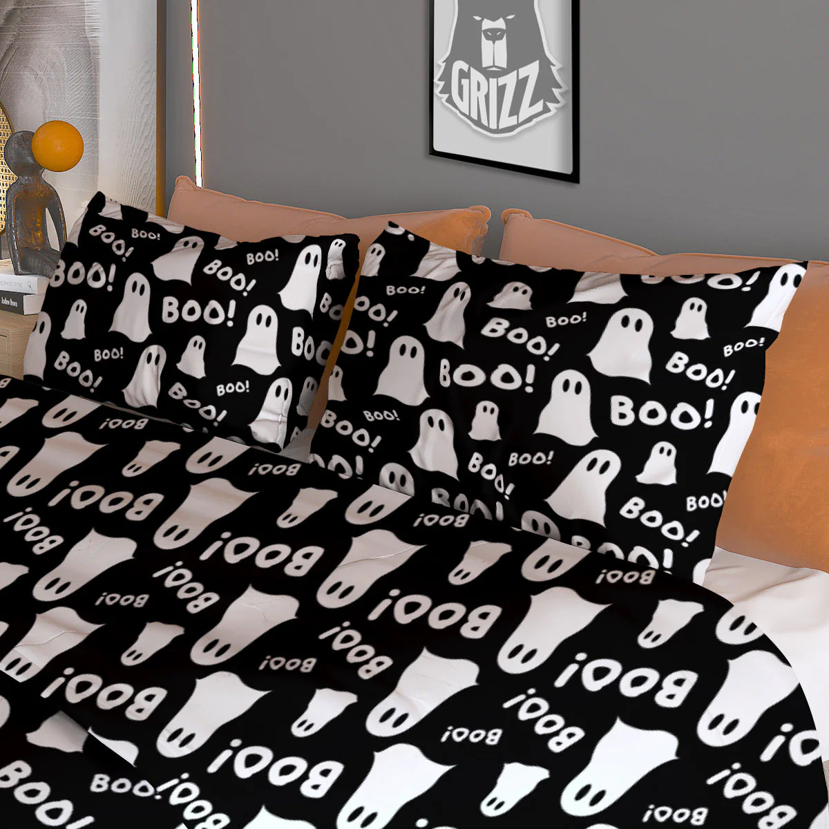 Ghost Cartoon Print Pattern Duvet Cover Bedding Set - Image 3
