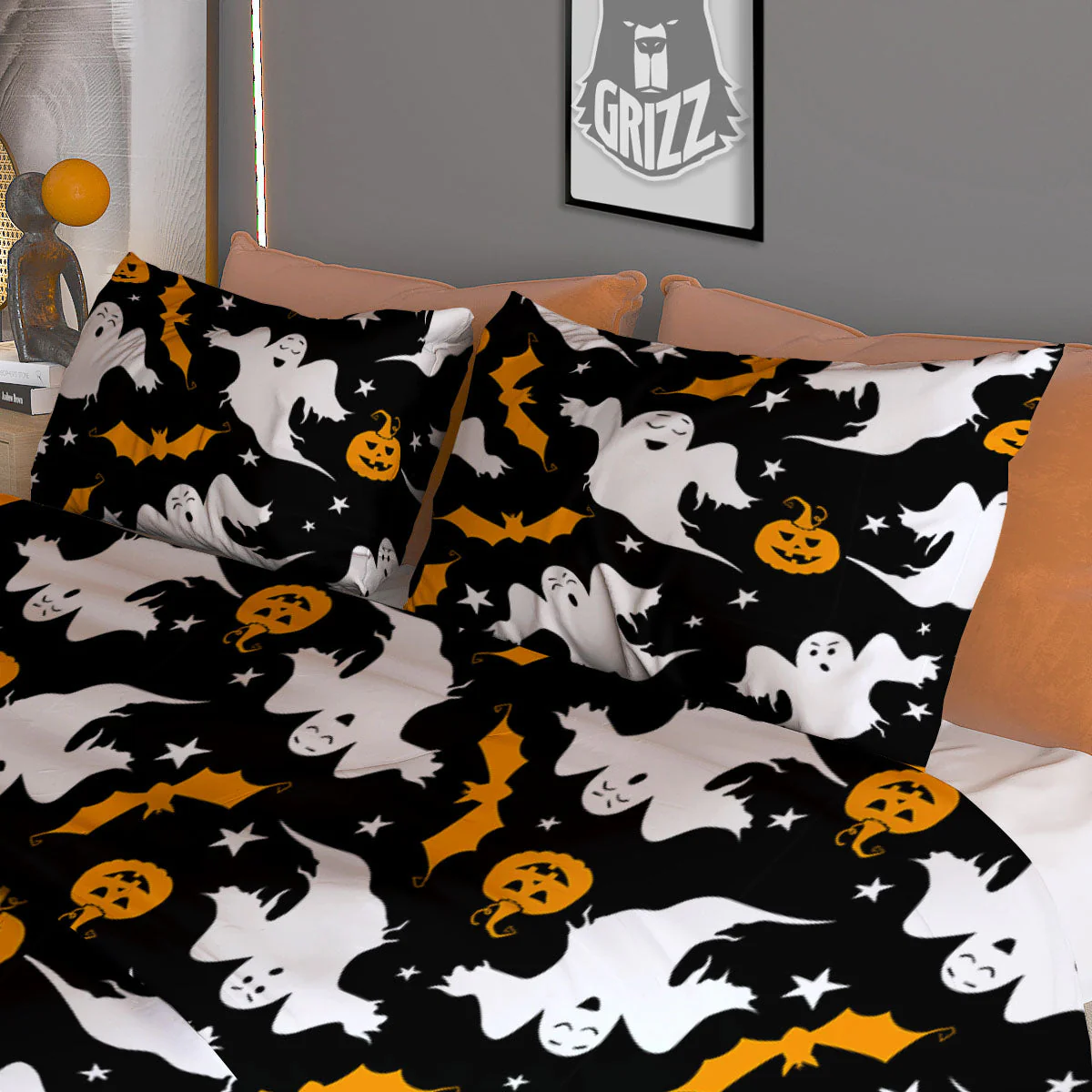 Ghost Halloween Print Pattern Duvet Cover Bedding Set - Image 3