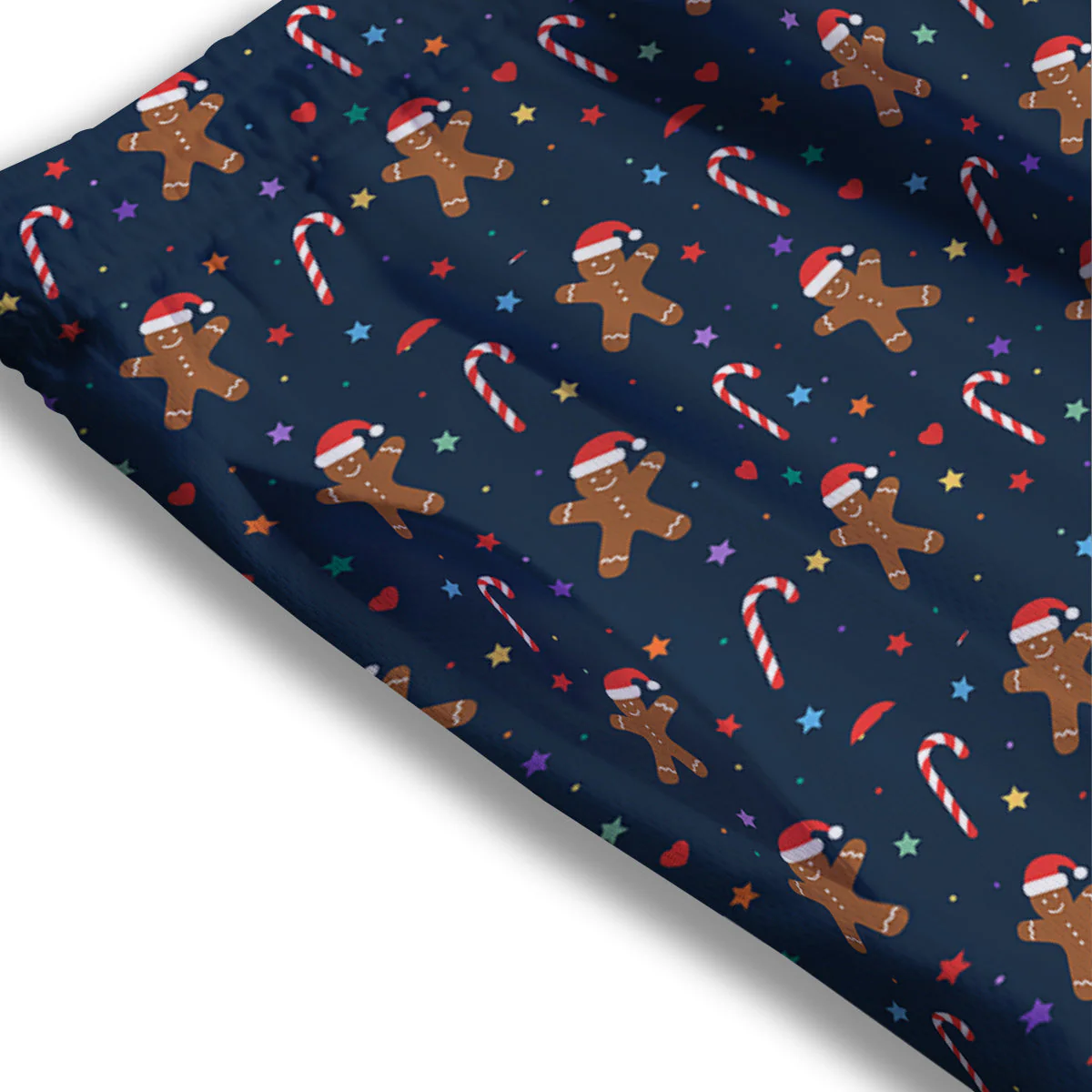 Gingerbread Christmas Print Pattern Mesh Shorts - Image 3