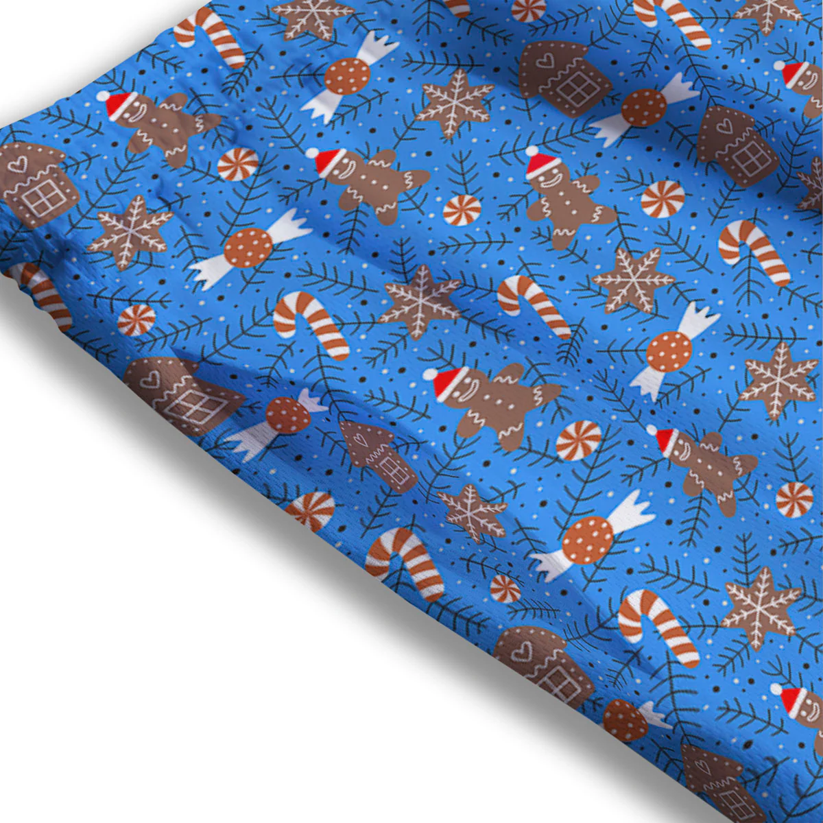 Gingerbread Man Christmas Print Pattern Mesh Shorts - Image 3