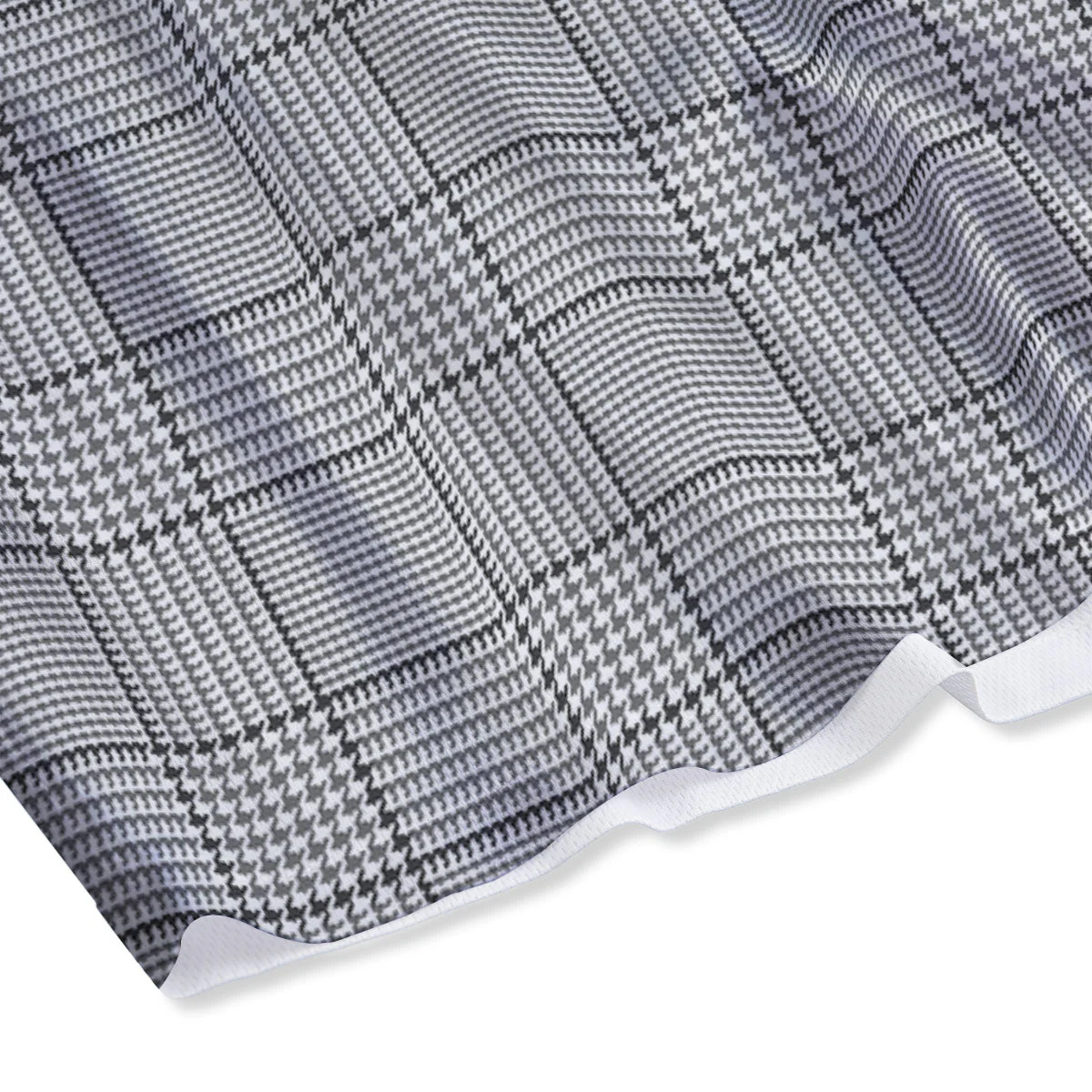 Gingham White And Grey Print Pattern Mesh Shorts - Image 4
